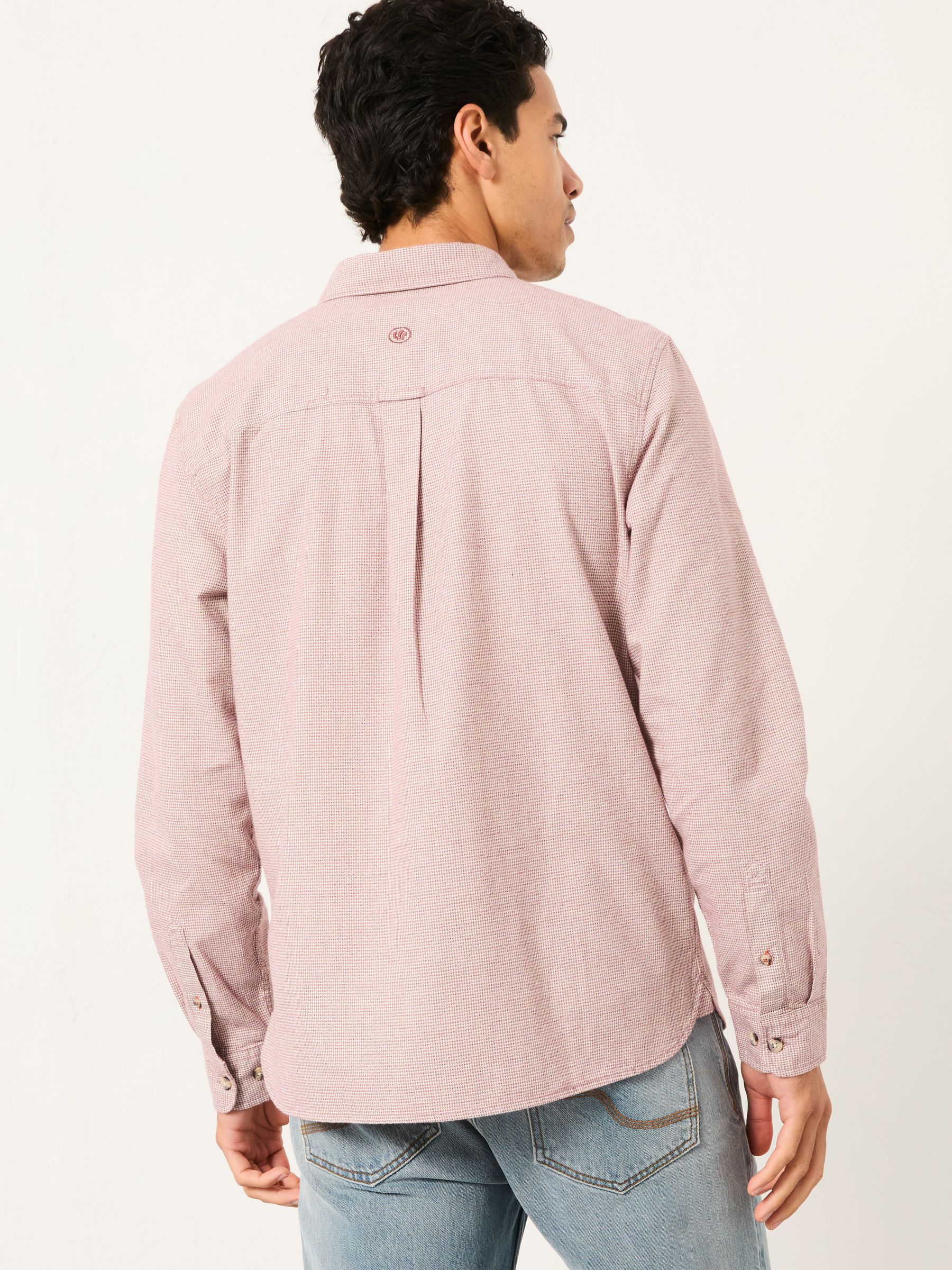 Tadlow Rust Red Long Sleeve Herringbone Shirt - Image 2 of 5