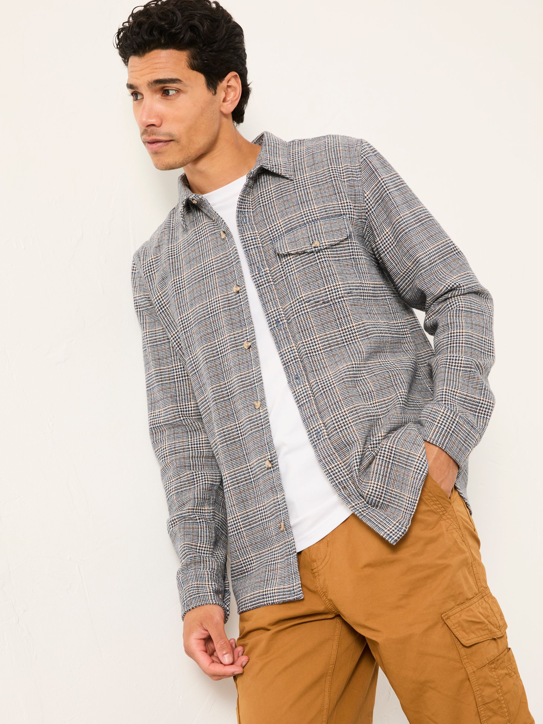 Charlton Navy Long Sleeve Check Shirt - Image 1 of 1