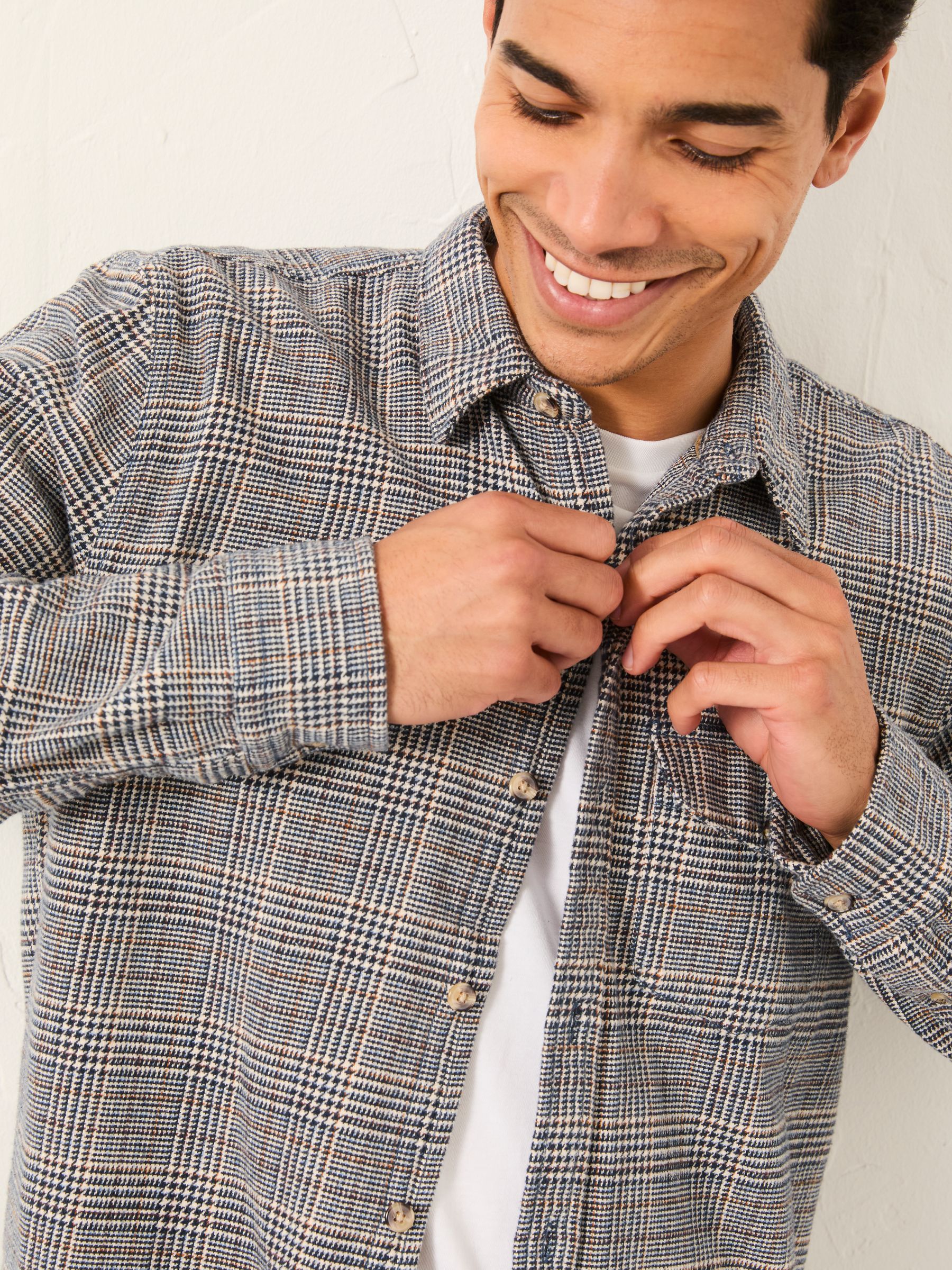 Charlton Navy Long Sleeve Check Shirt | FatFace
