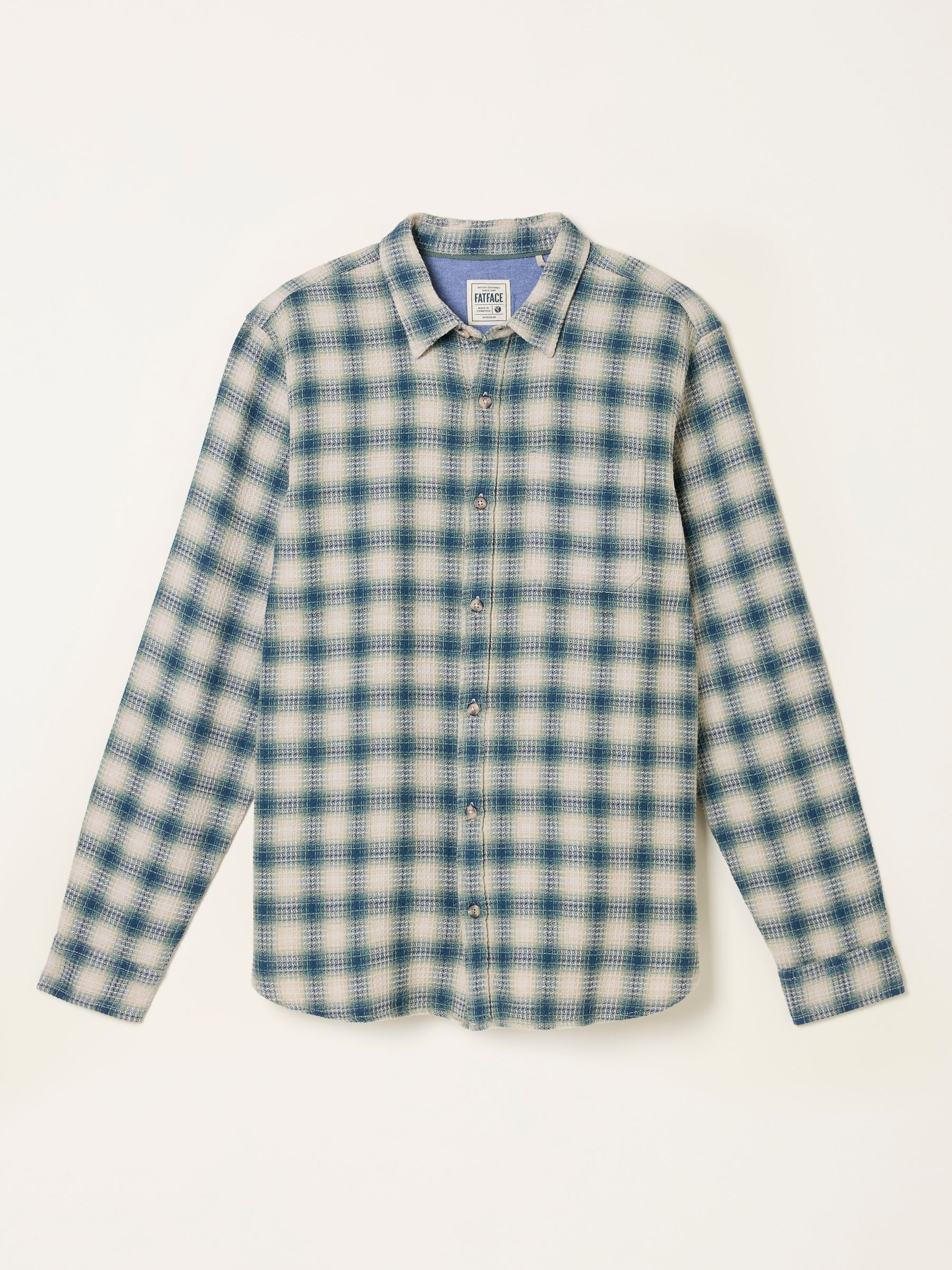 Tanton Natural Long Sleeve Textured Check Shirt - Image 5 of 5