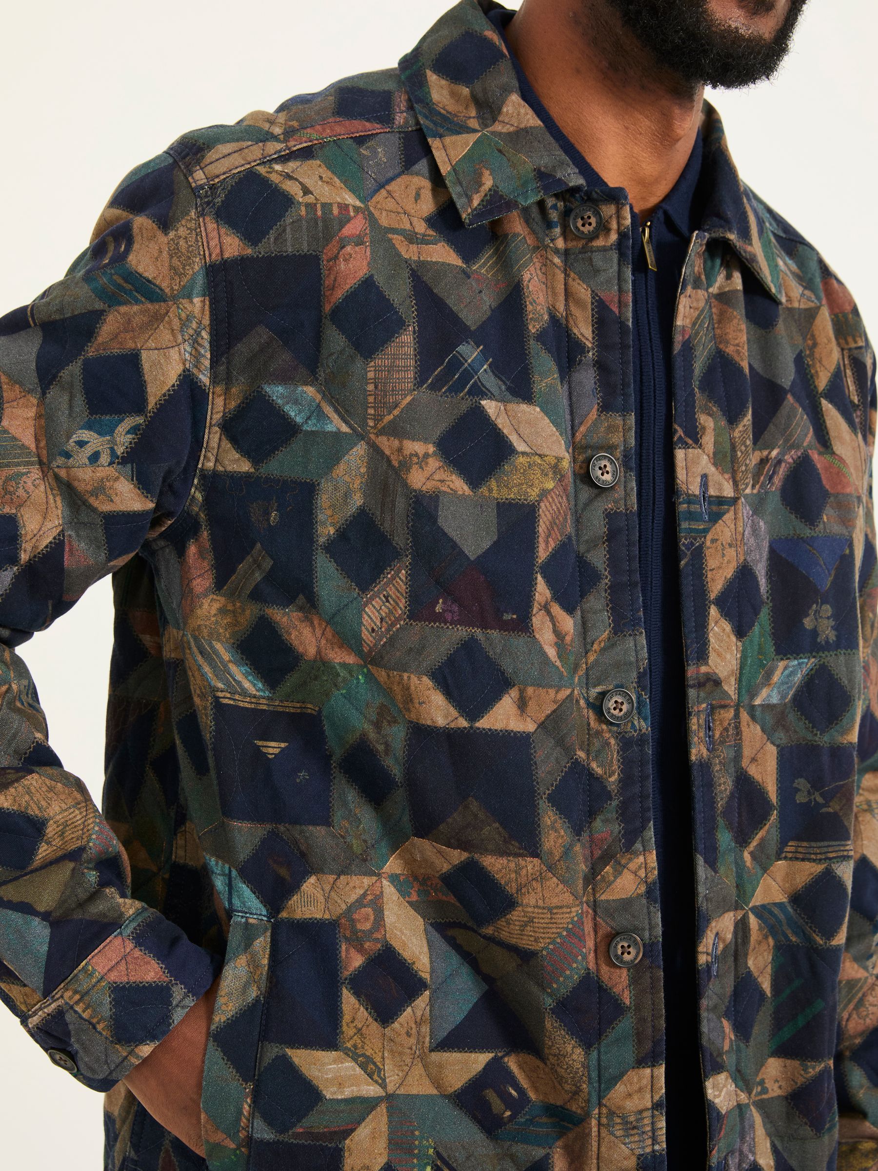 Khaki Green Stirling Quilted Overshirt - Image 6 of 7