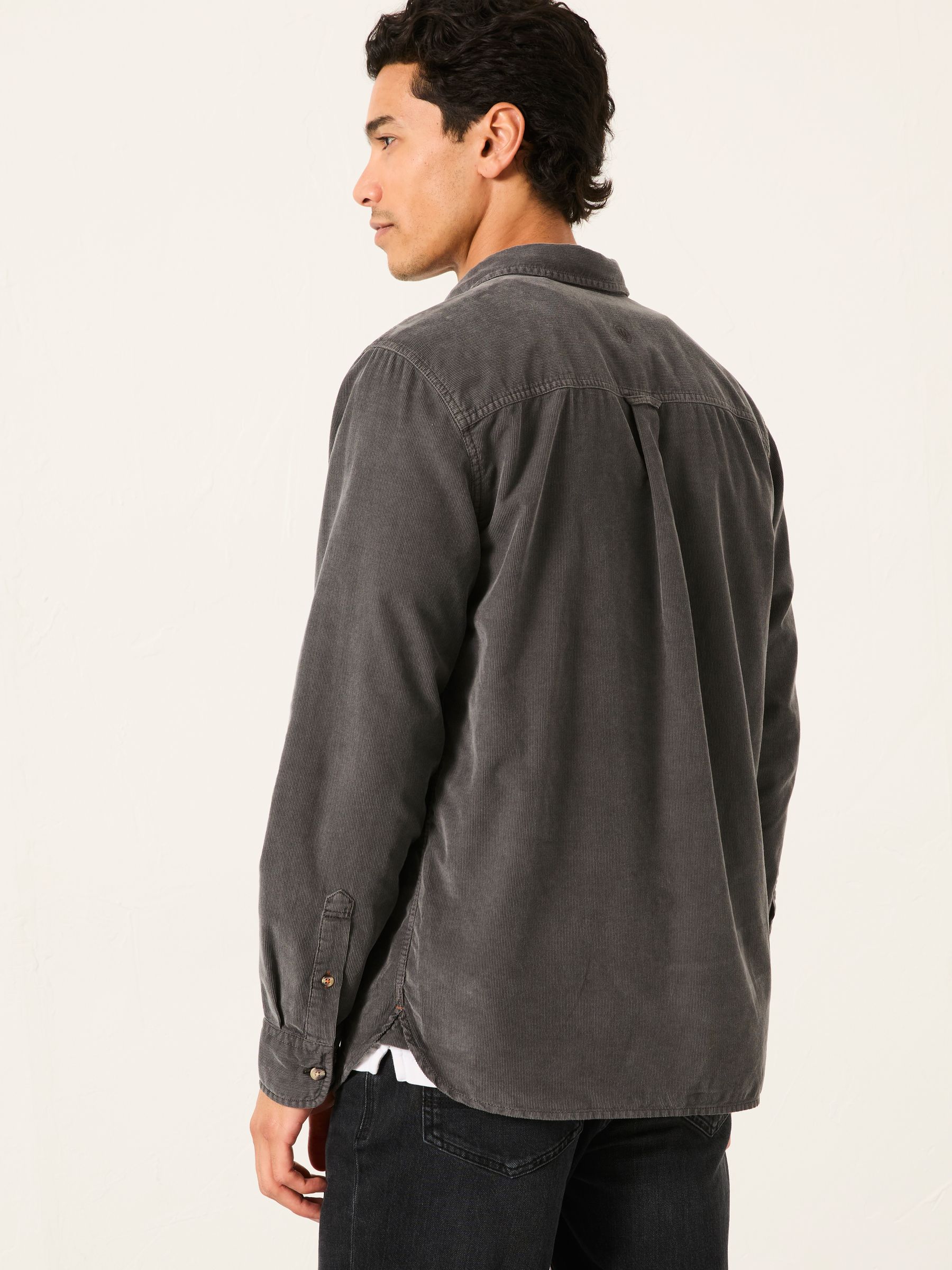 Dark Grey Long Sleeve Cord Shirt | FatFace
