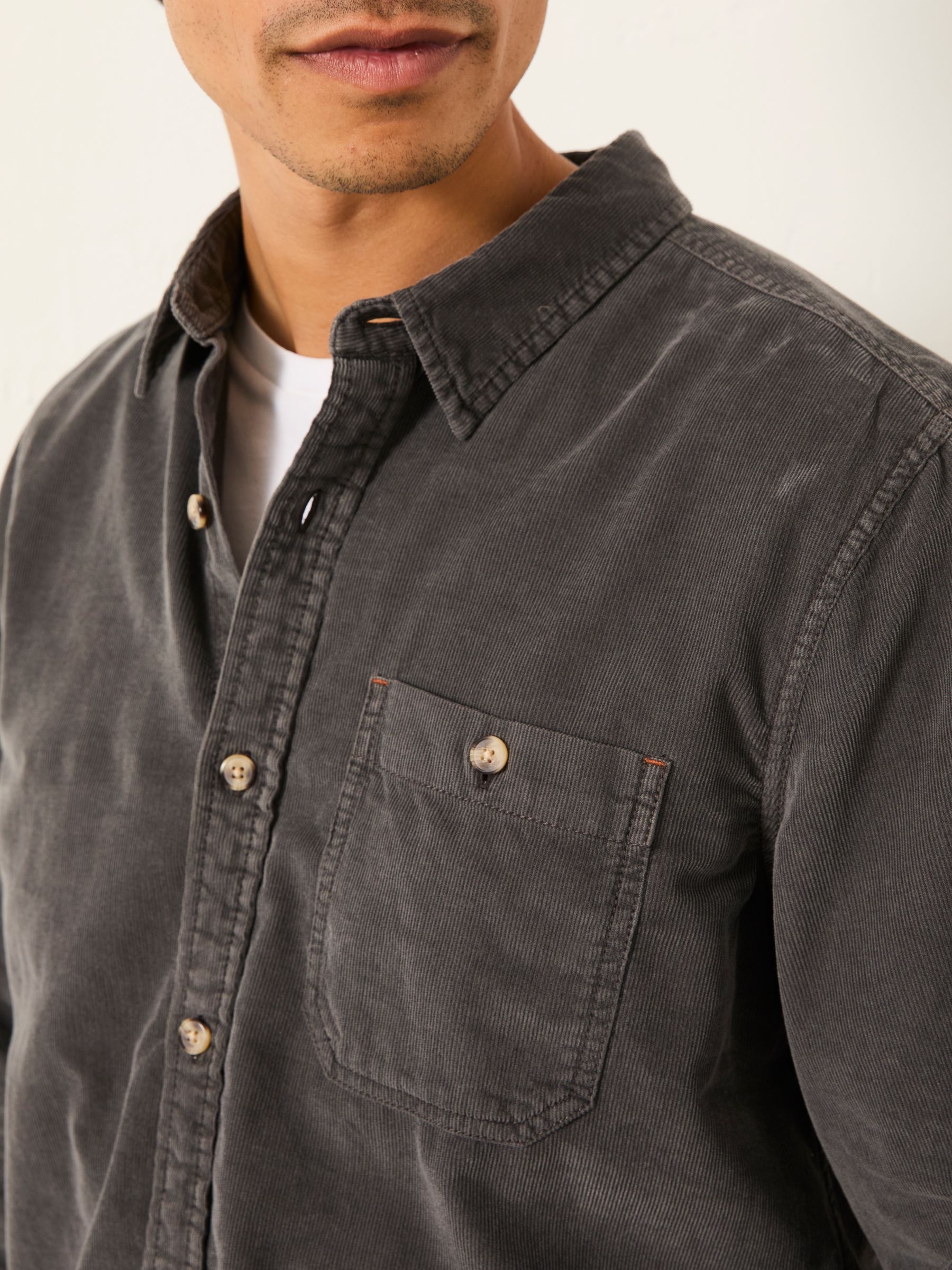 Dark Grey Long Sleeve Cord Shirt - Image 3 of 6