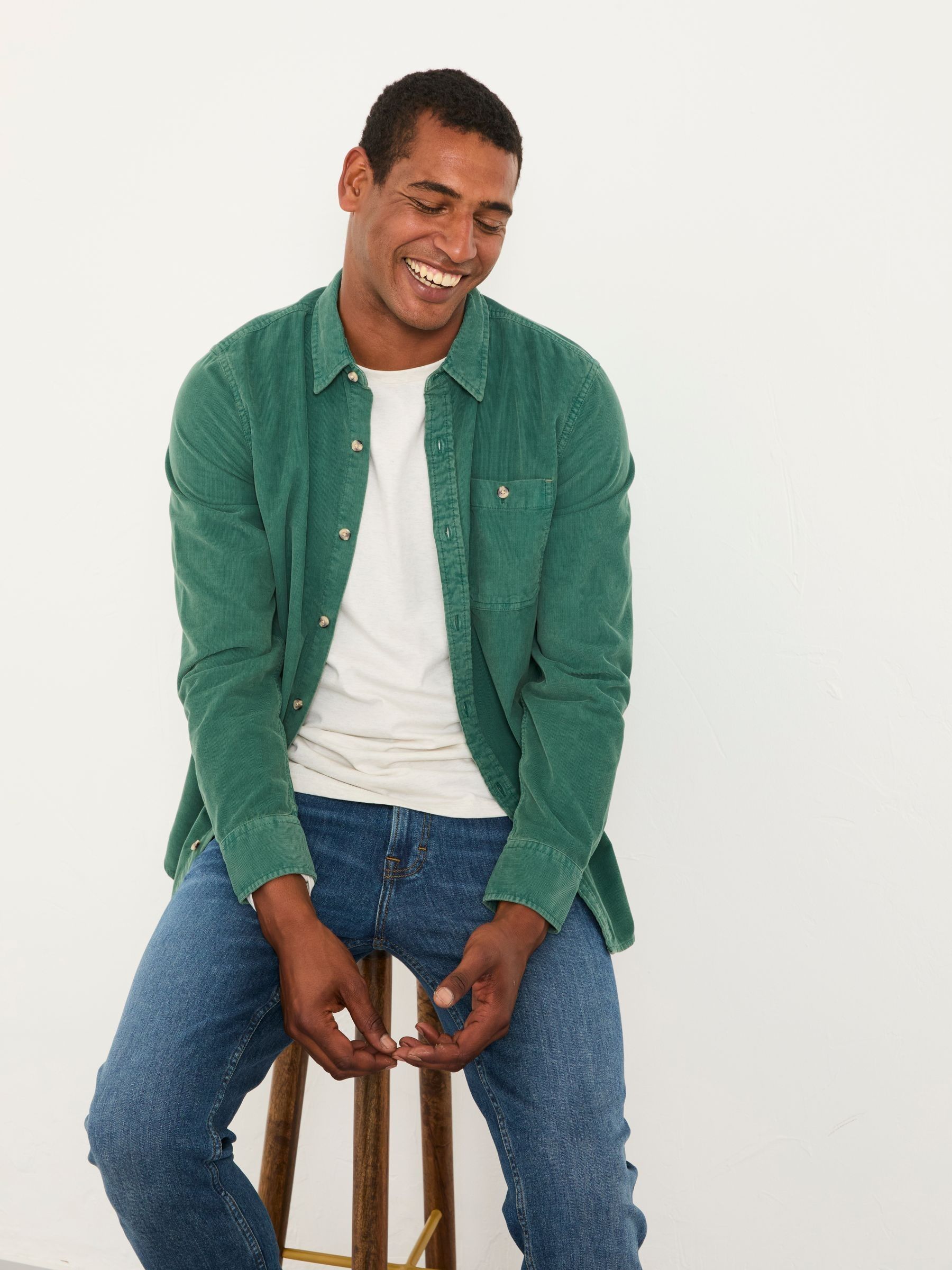 Emerald Green Long Sleeve Cord Shirt - Image 3 of 5