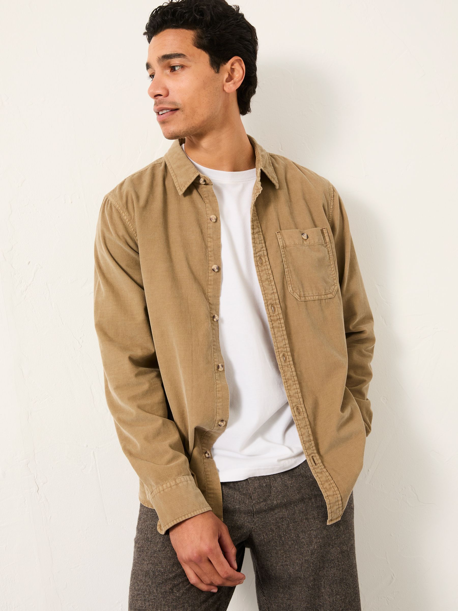 Dark Natural Long Sleeve Cord Shirt - Image 1 of 6