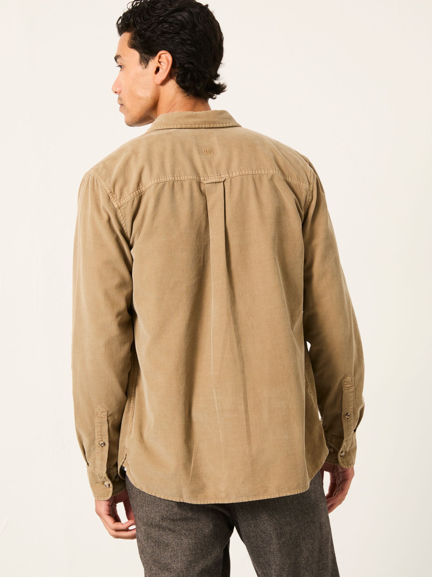 Dark Natural Long Sleeve Cord Shirt | FatFace