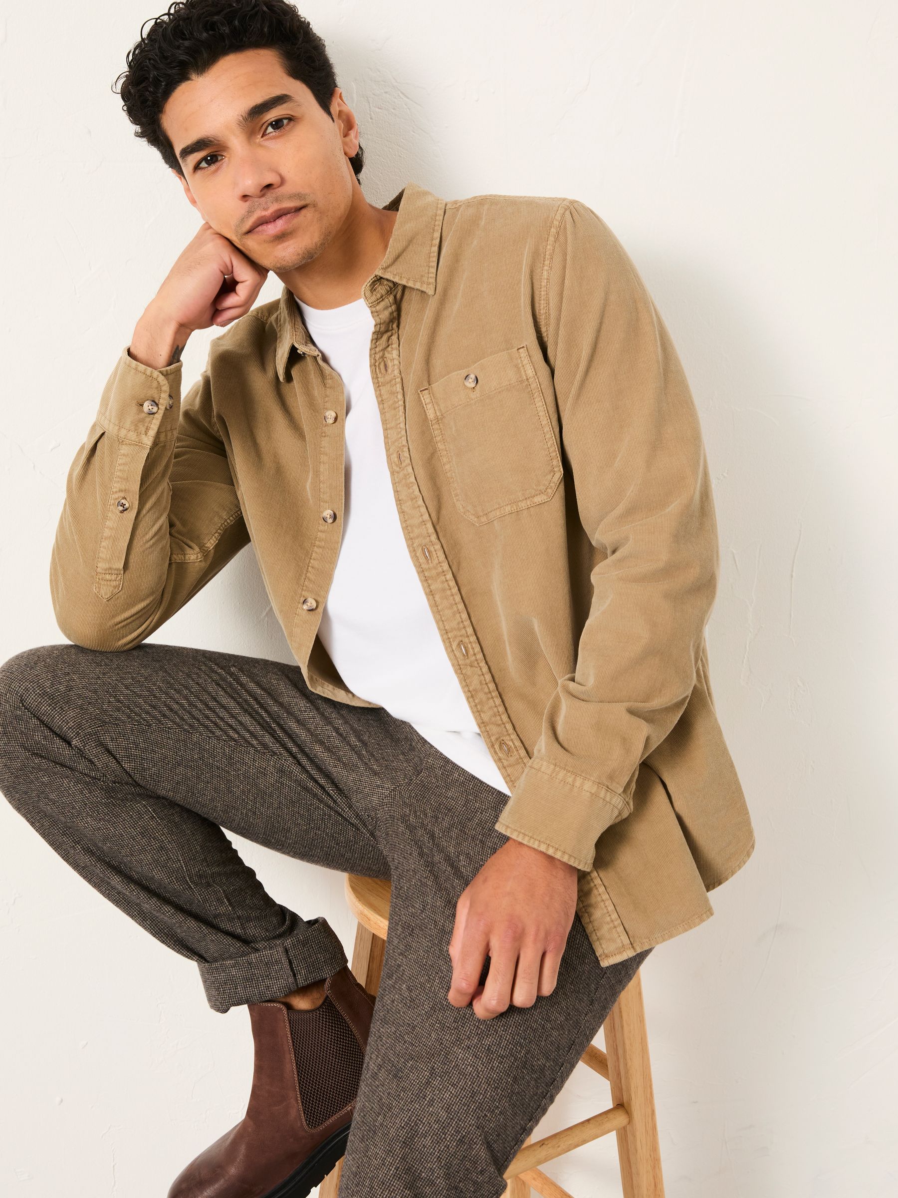 Dark Natural Long Sleeve Cord Shirt - Image 4 of 6
