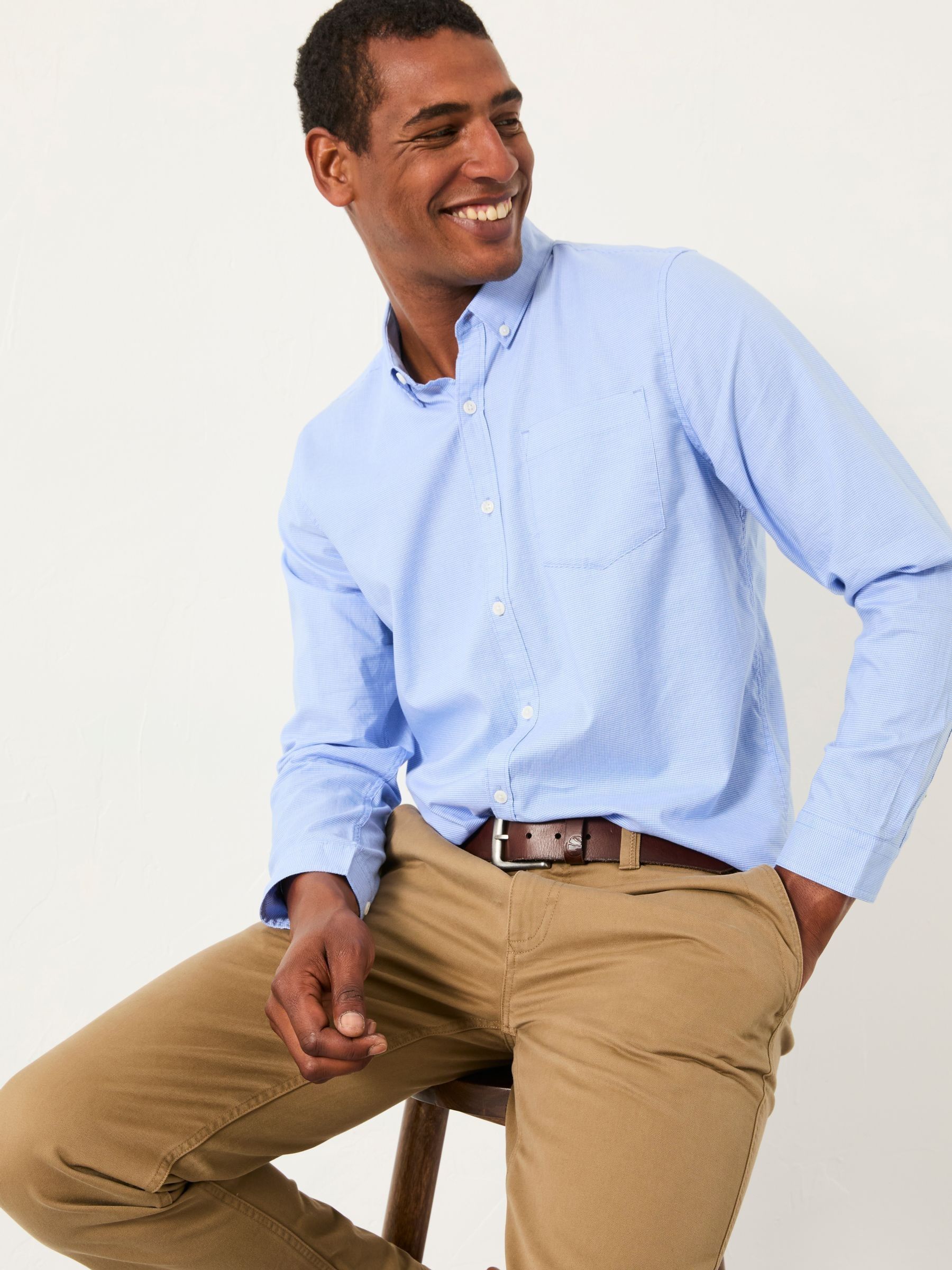 Seagre Blue Long Sleeve Semi Plain Shirt - Image 4 of 5