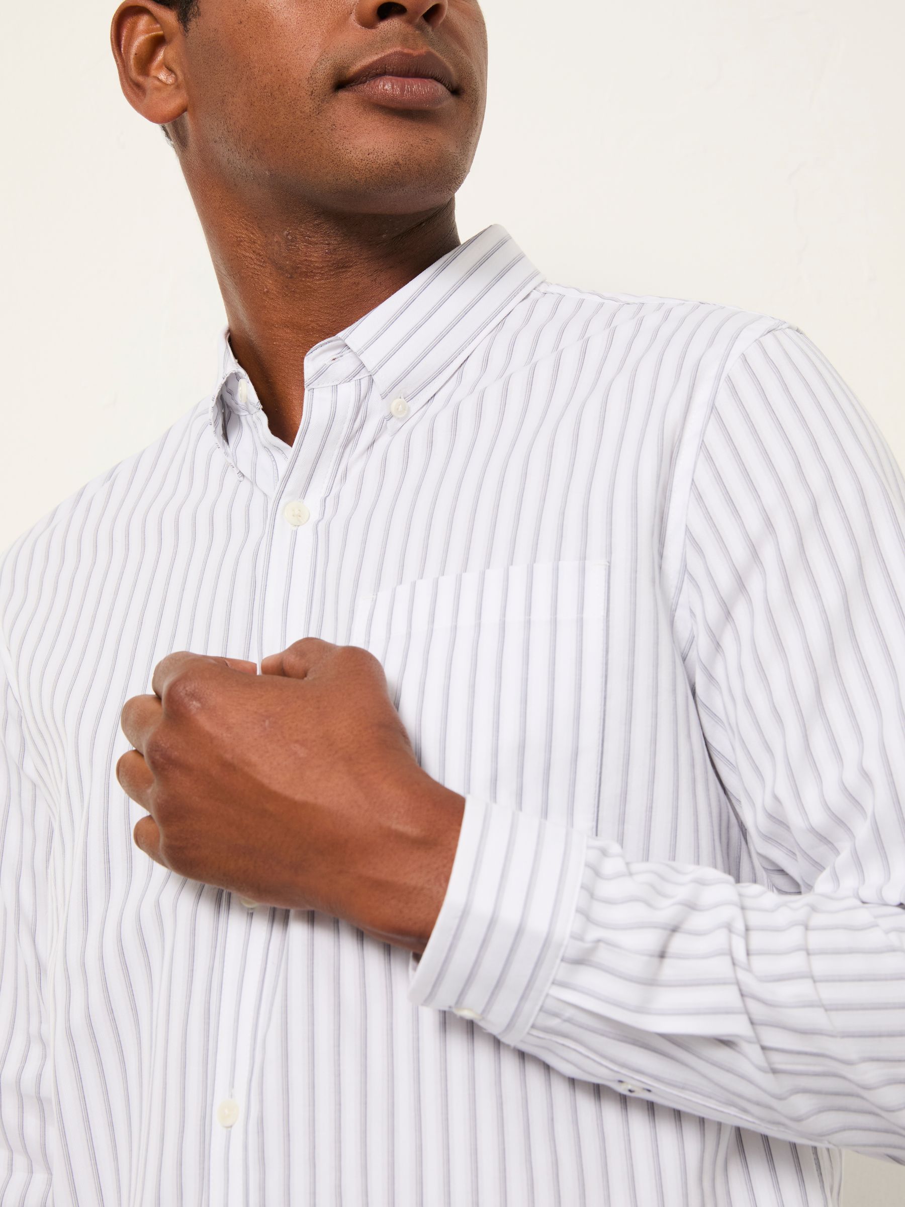 Foston Ivory Long Sleeve Stripe Shirt - Image 3 of 6