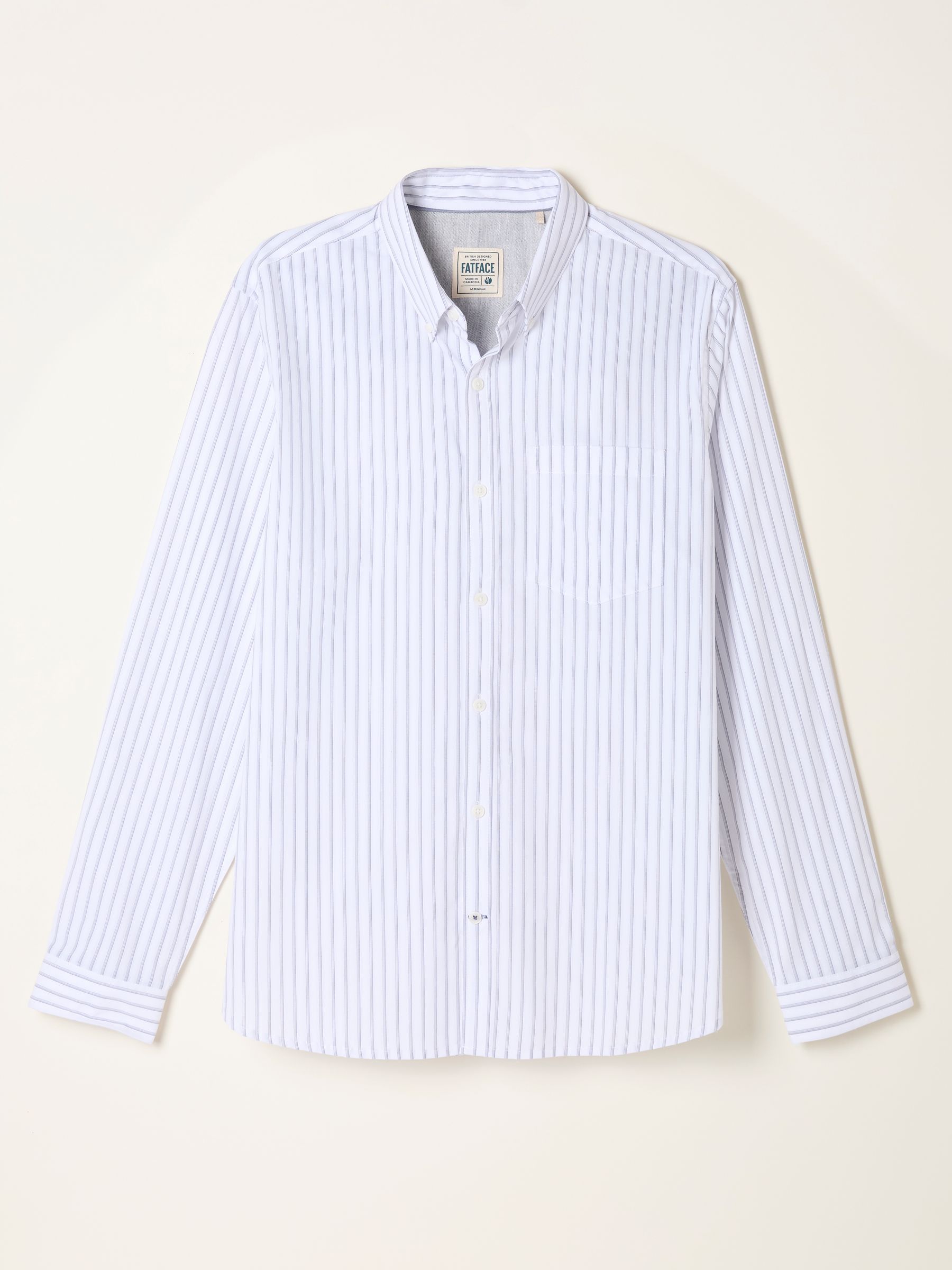 Foston Ivory Long Sleeve Stripe Shirt - Image 6 of 6