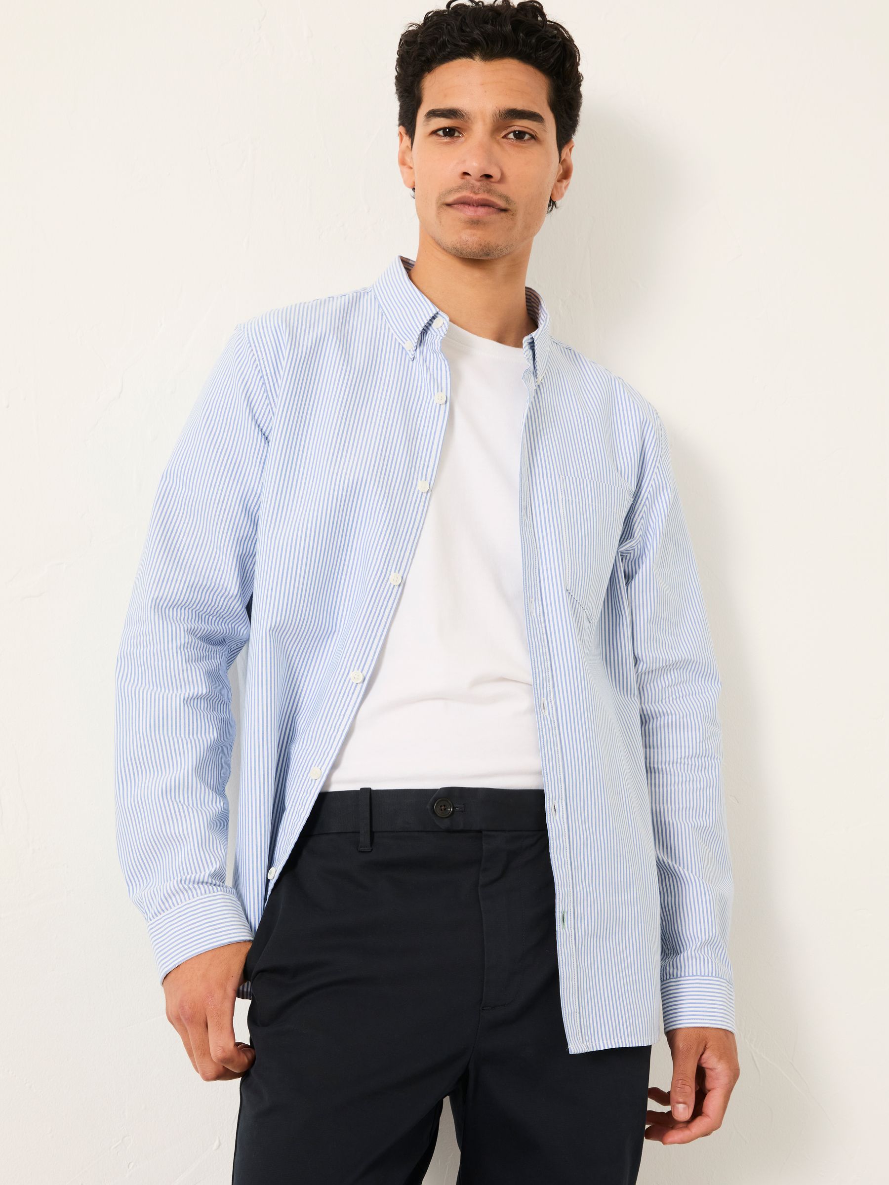 Tarvin Blue Long Sleeve Stripe Shirt - Image 4 of 6