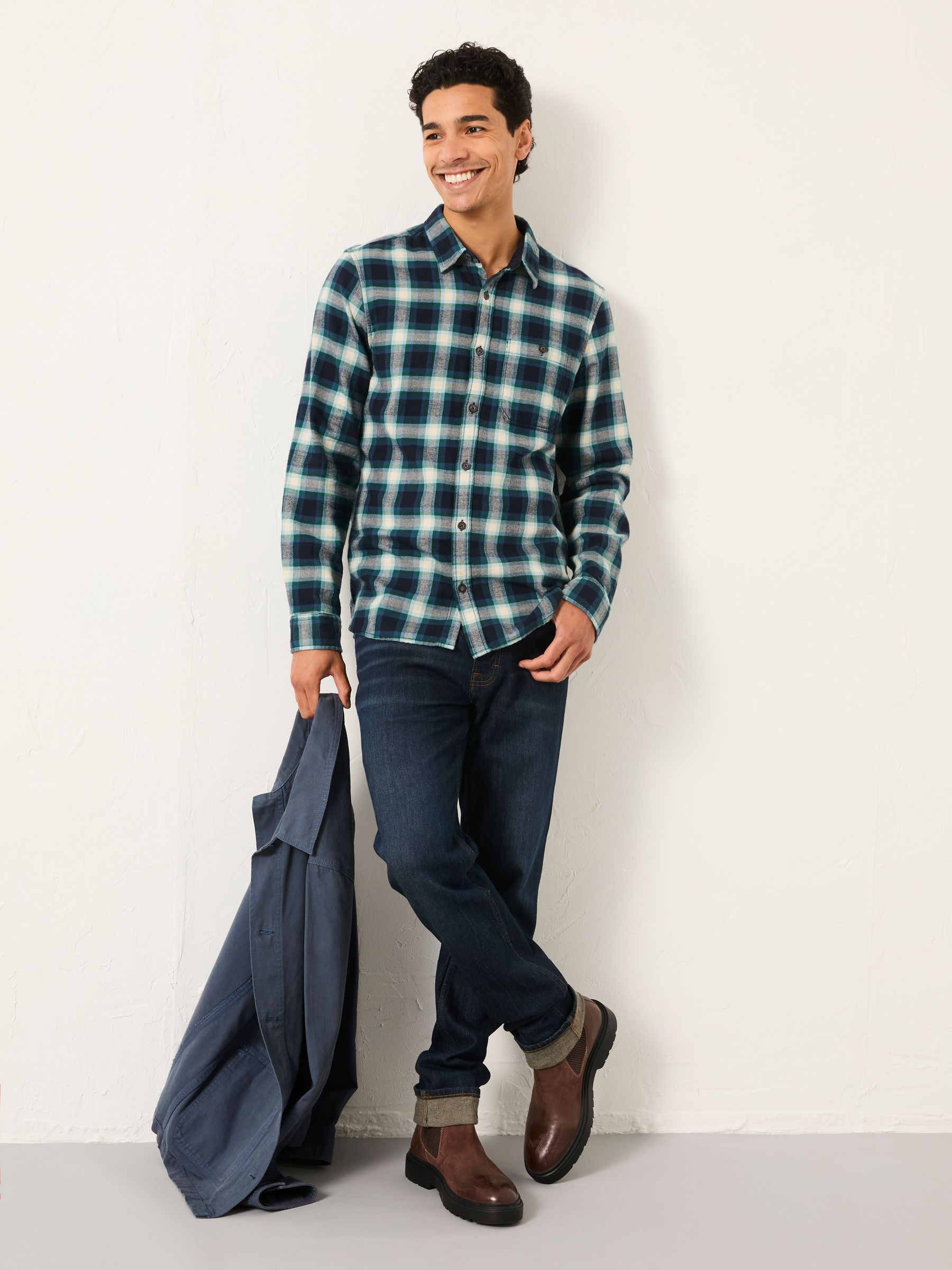 Thirn Emerald Green Long Sleeve Check Shirt - Image 4 of 5