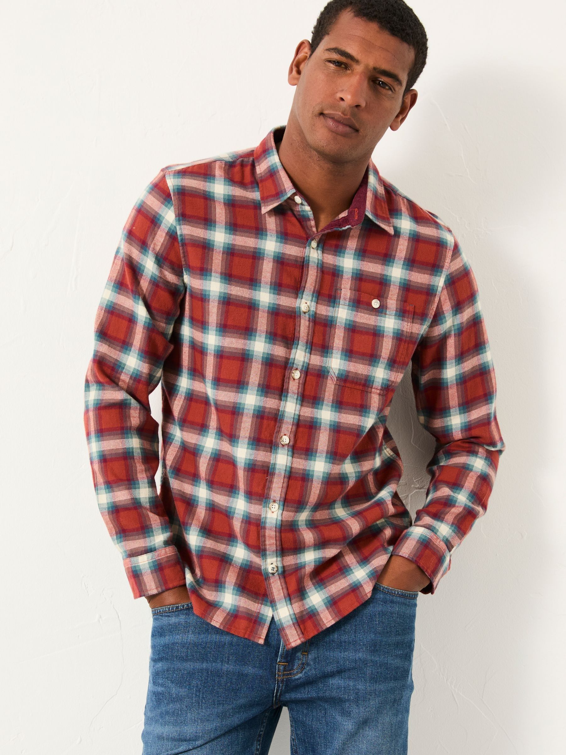 Thirn Berry Red Long Sleeve Check Shirt - Image 3 of 5