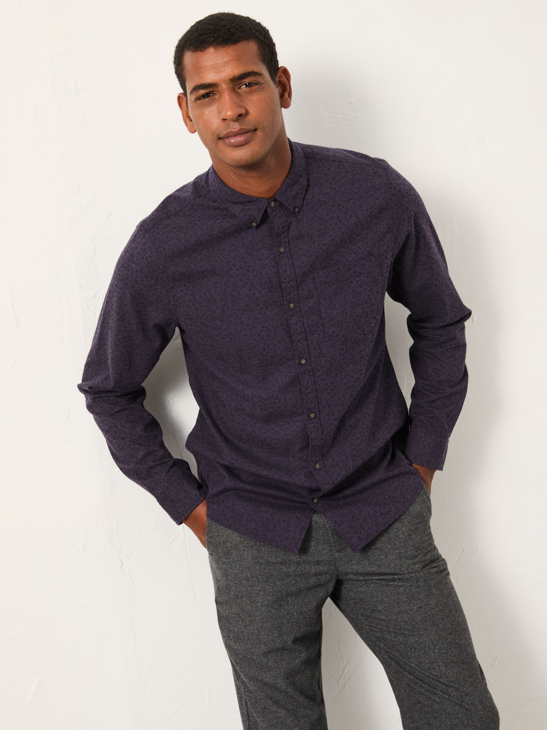 Purple Long Sleeve Vine Print Shirt - Image 1 of 1