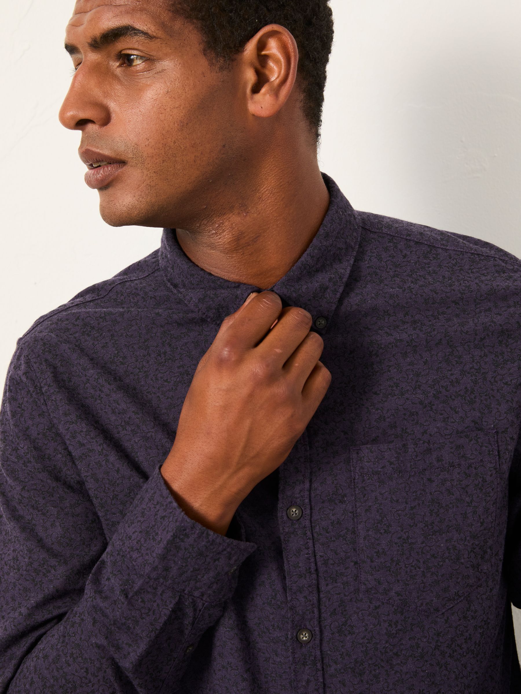 Purple Long Sleeve Vine Print Shirt - Image 3 of 5