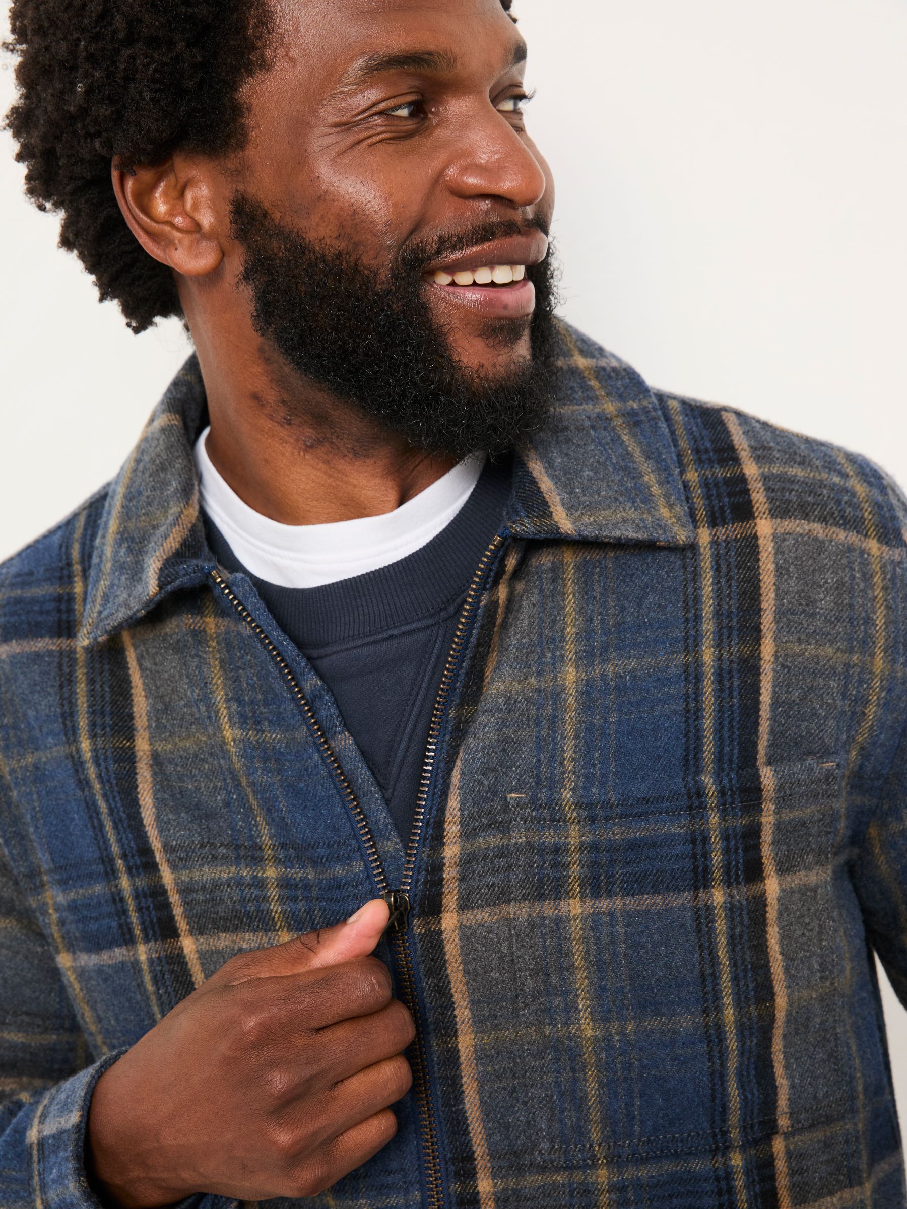 Jasper Navy Wool Mix Overshirt - Image 3 of 4
