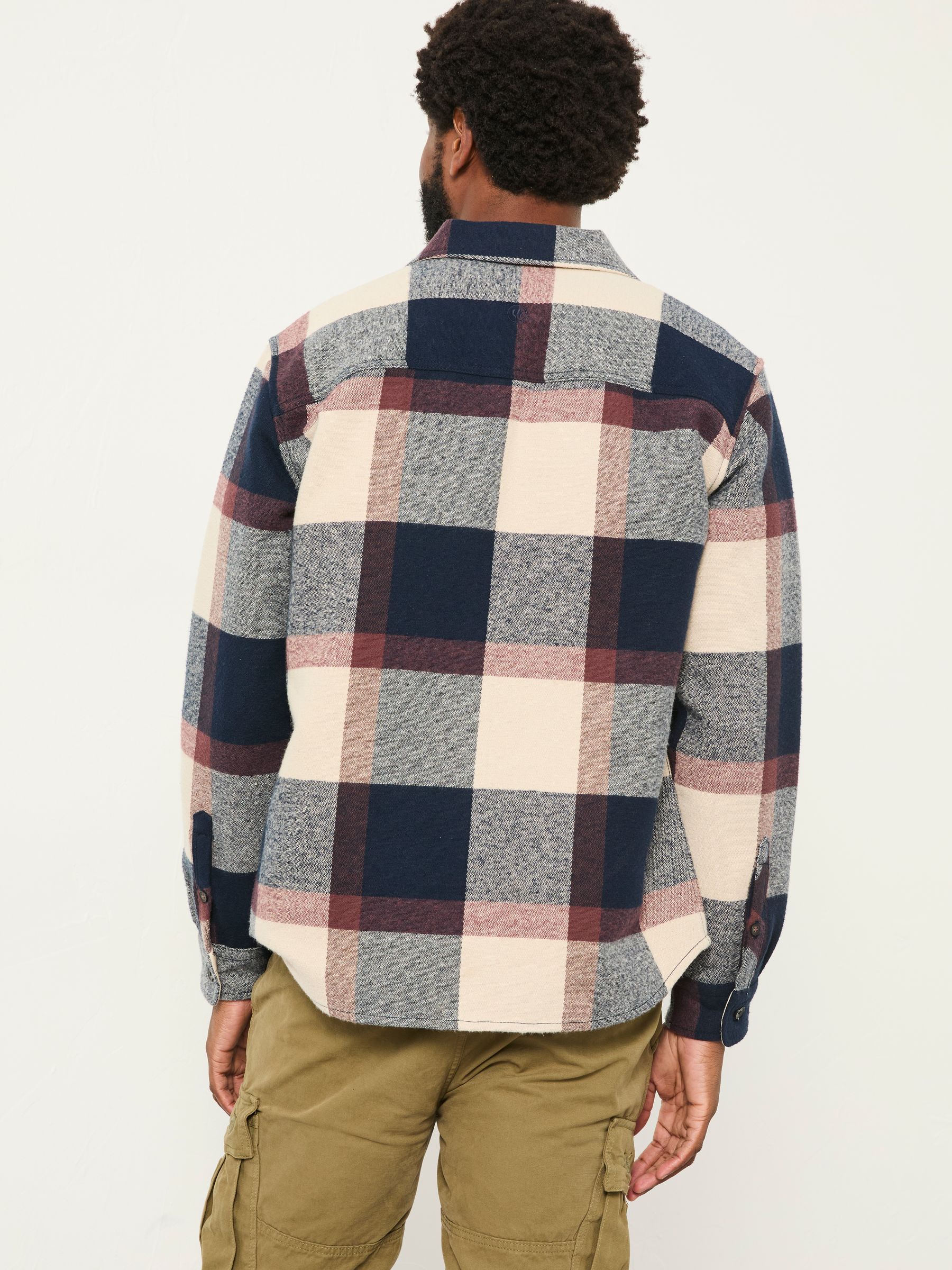 navy Long Sleeve Relaxed Fit Send Check Shirt - Image 3 of 6