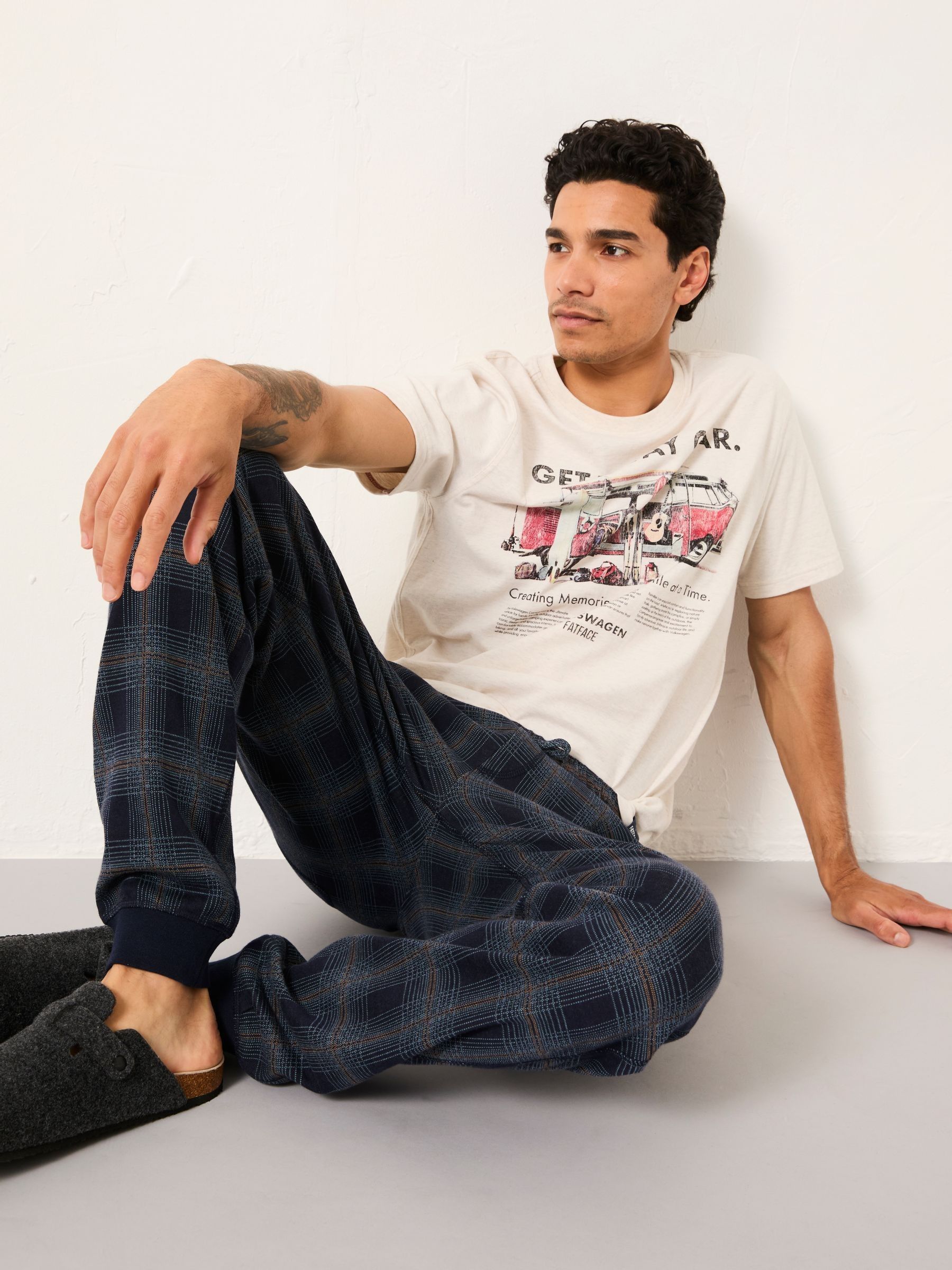 Kemble Navy Check Cuffed Pyjama Bottoms - Image 4 of 5