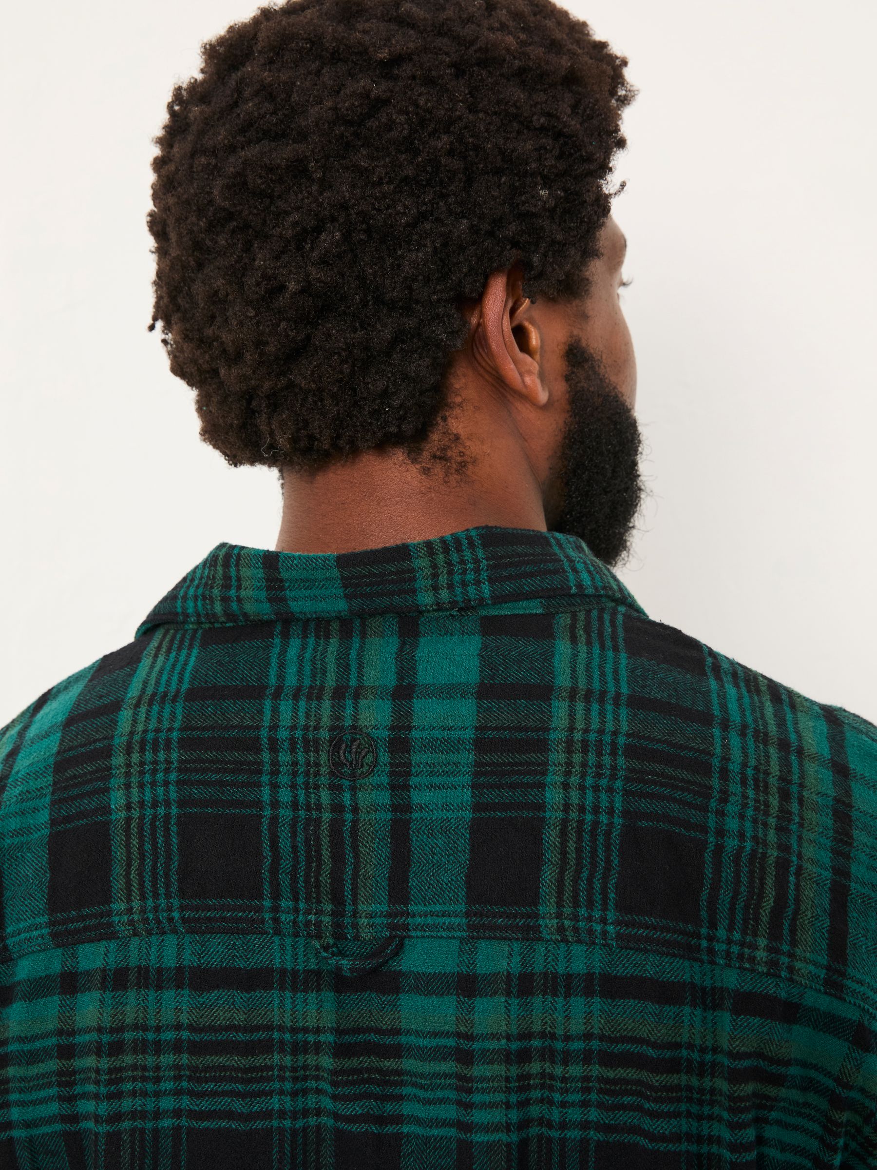Samphrey Dark Green Check Pyjama Shirt - Image 5 of 6