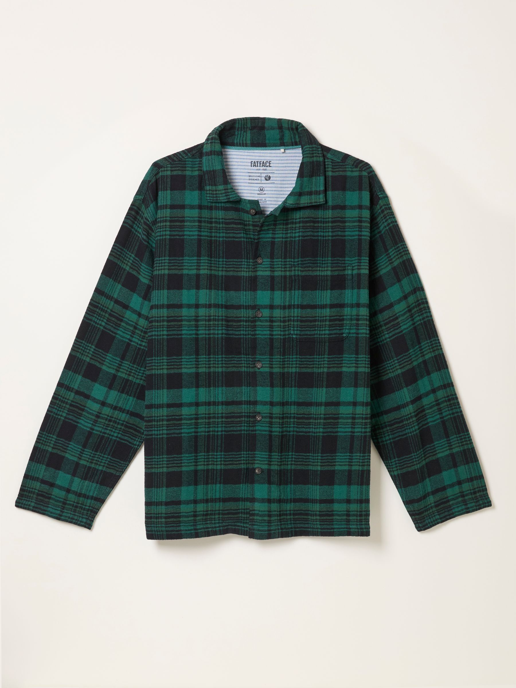 Samphrey Dark Green Check Pyjama Shirt - Image 6 of 6