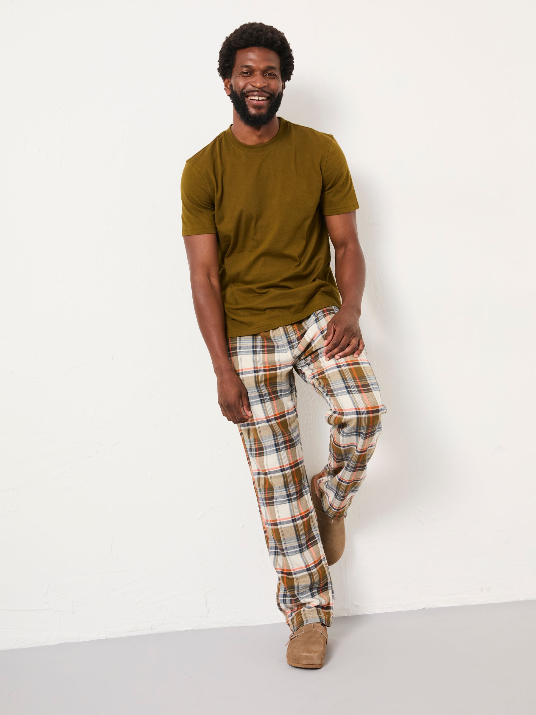 Beale Khaki Green Check Pyjama Set - Image 1 of 7