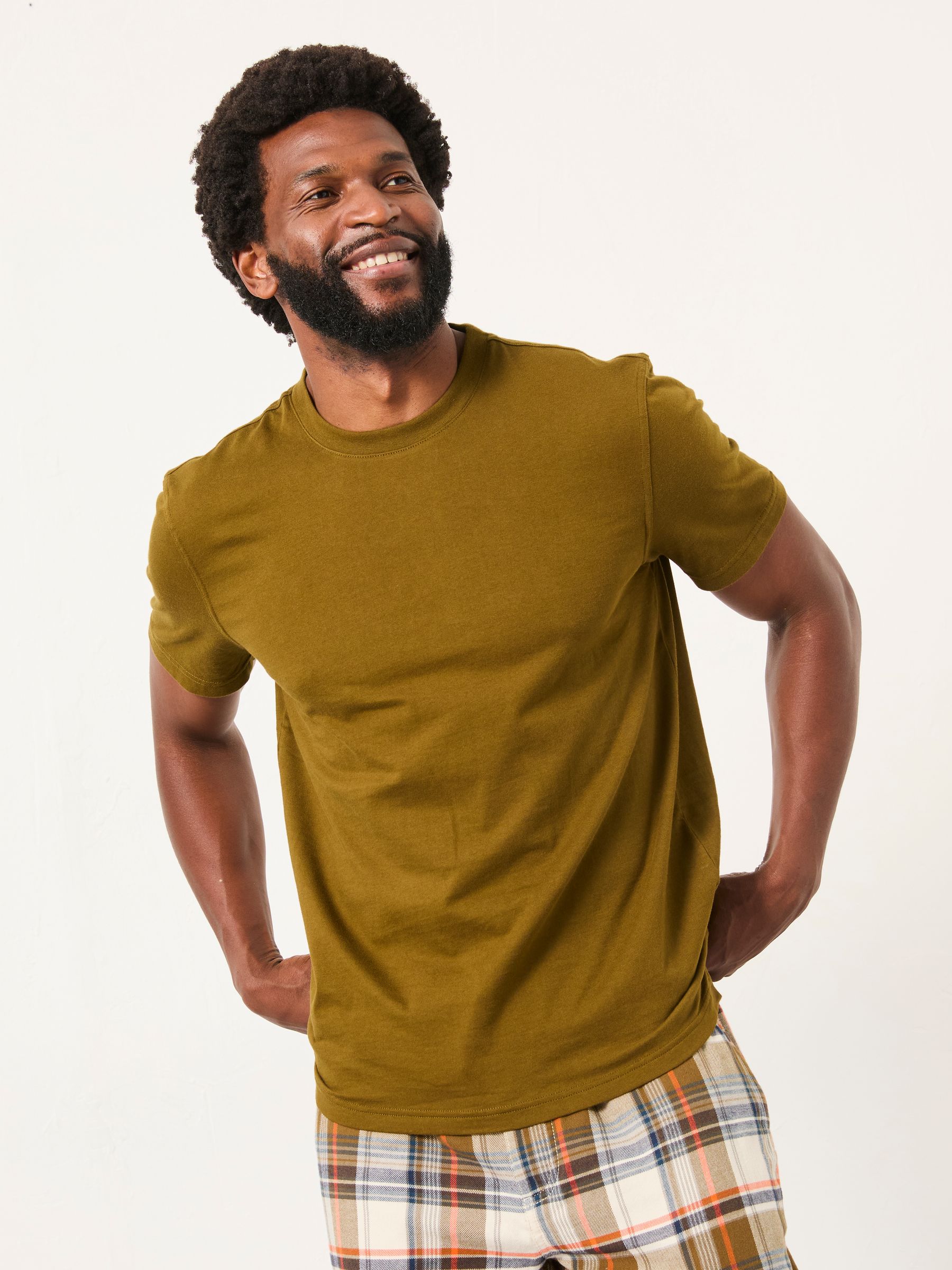 Beale Khaki Green Check Pyjama Set - Image 3 of 7