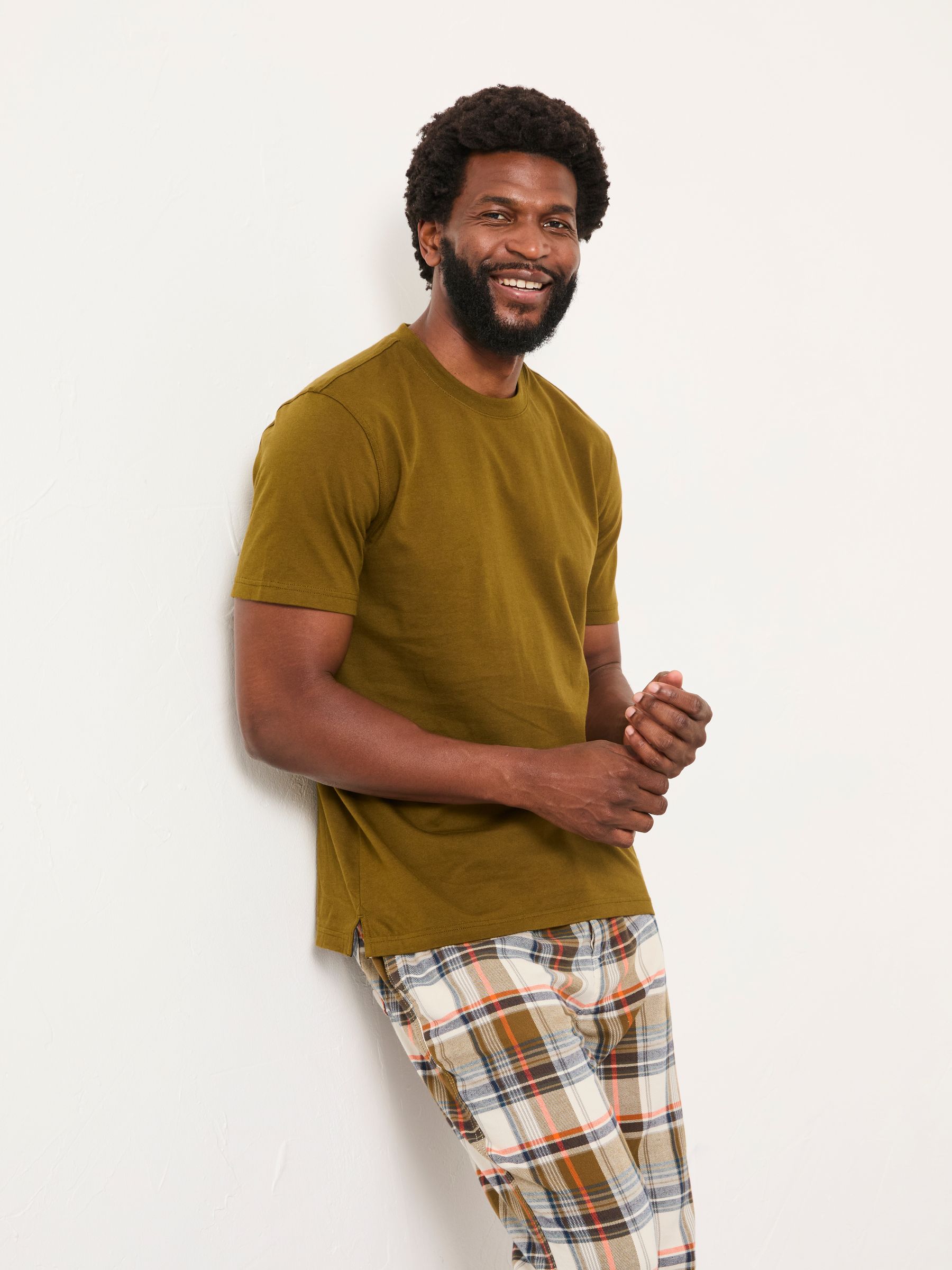 Beale Khaki Green Check Pyjama Set - Image 4 of 7