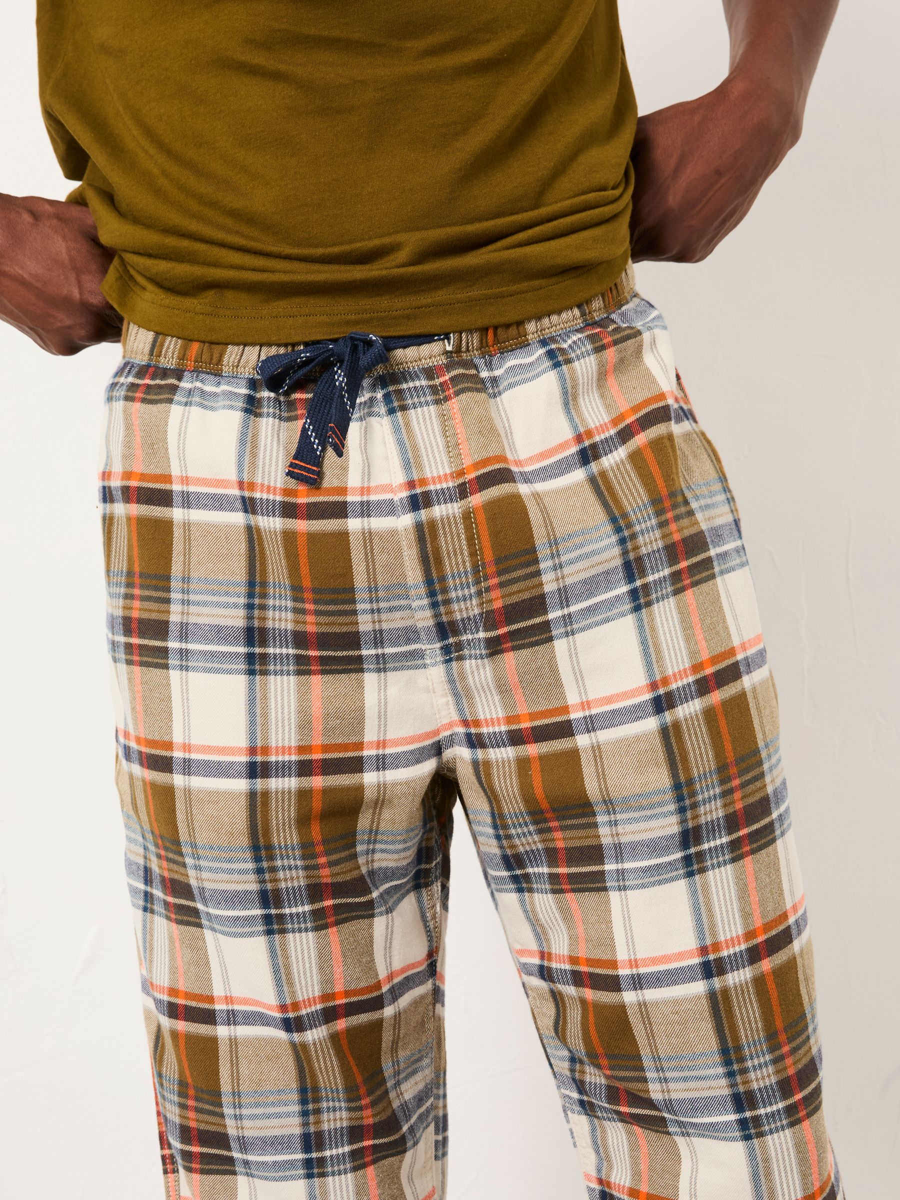 Beale Khaki Green Check Pyjama Set - Image 5 of 7