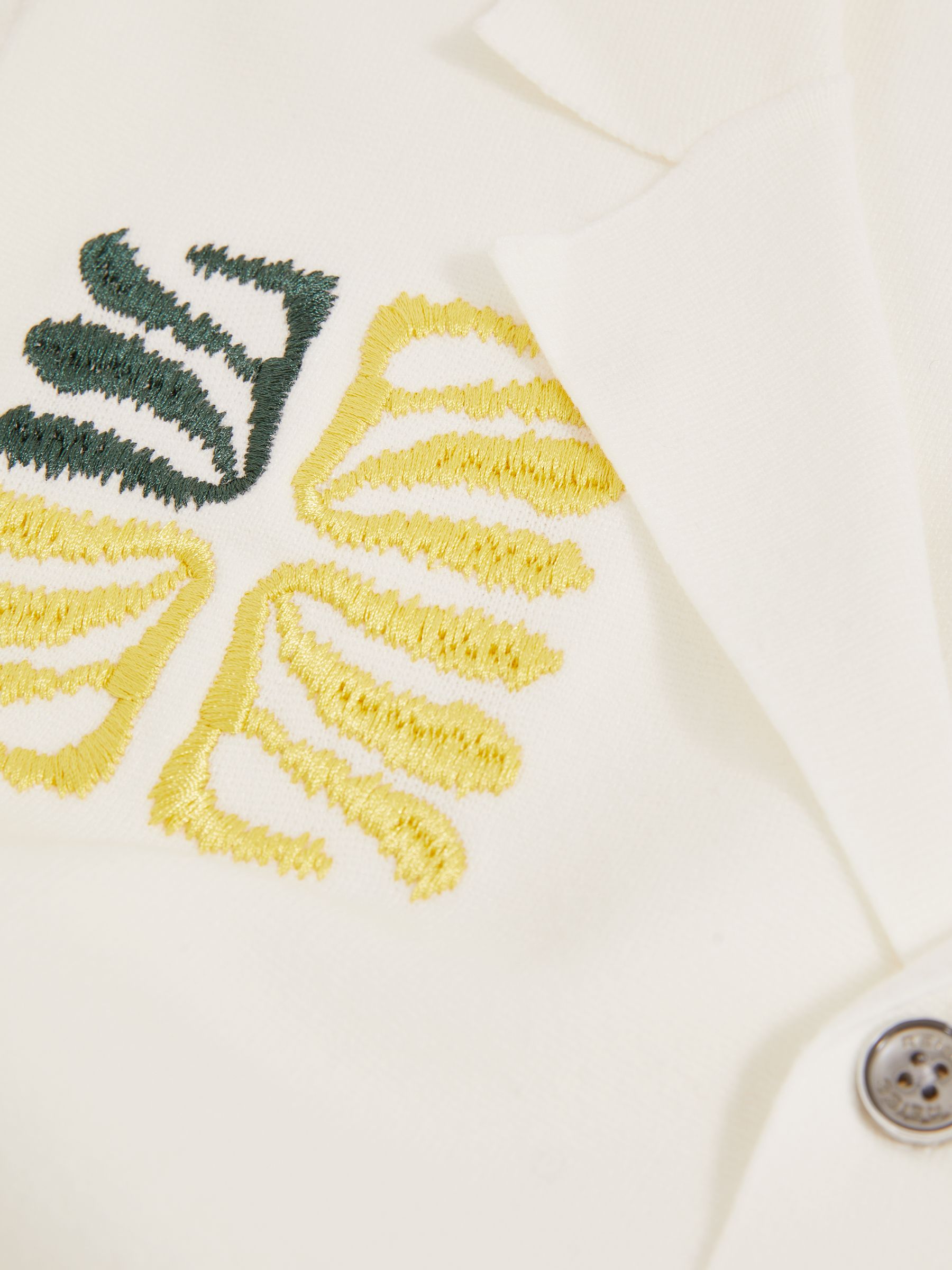 Reef-Embroidery Cuban-Collar Shirt in Optic White - Image 6 of 6
