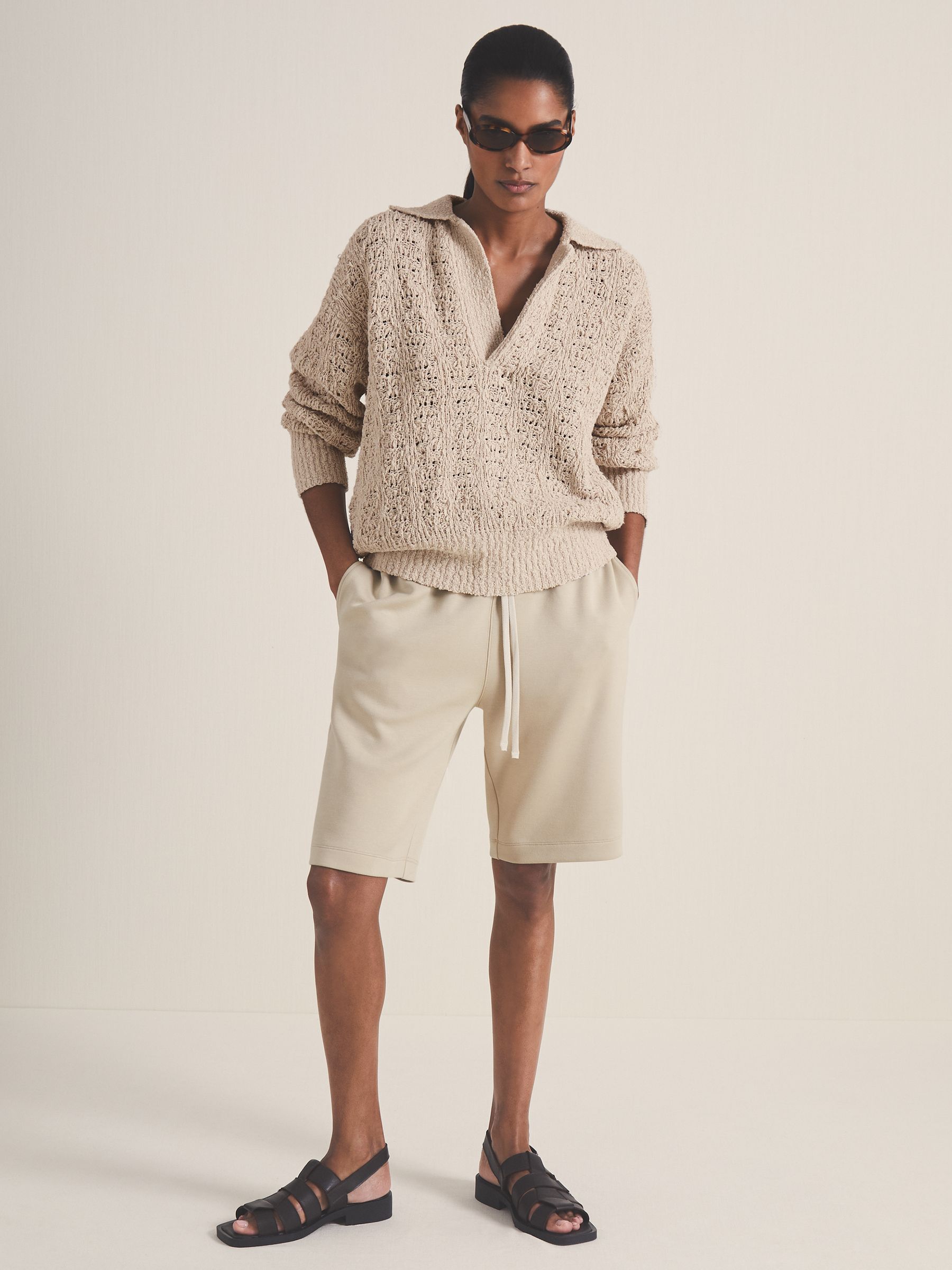 Reiss | Les 100 Ciels Bouclé Jumper in Grey - Image 1 of 7