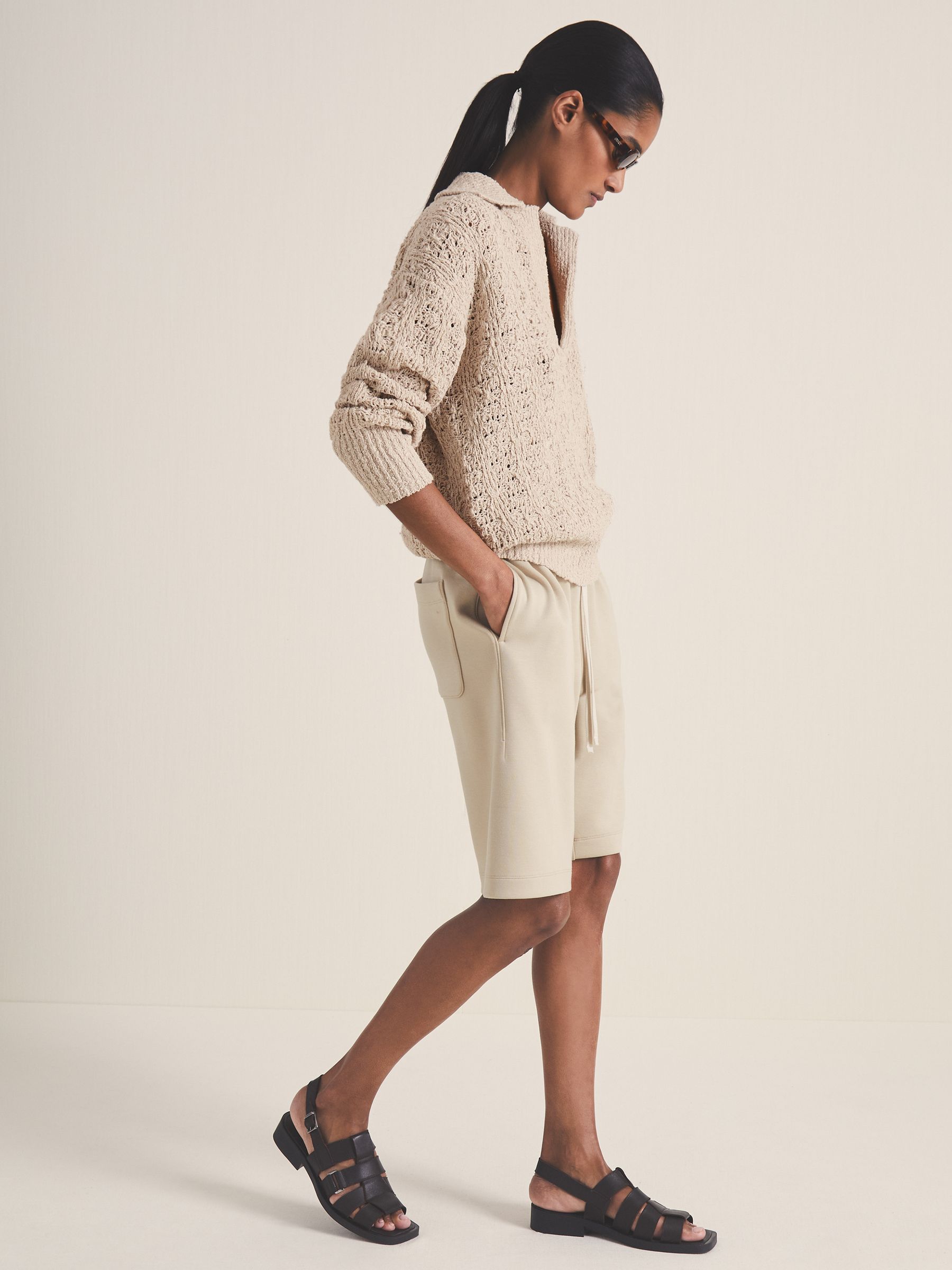 Reiss | Les 100 Ciels Bouclé Jumper in Grey - Image 3 of 7