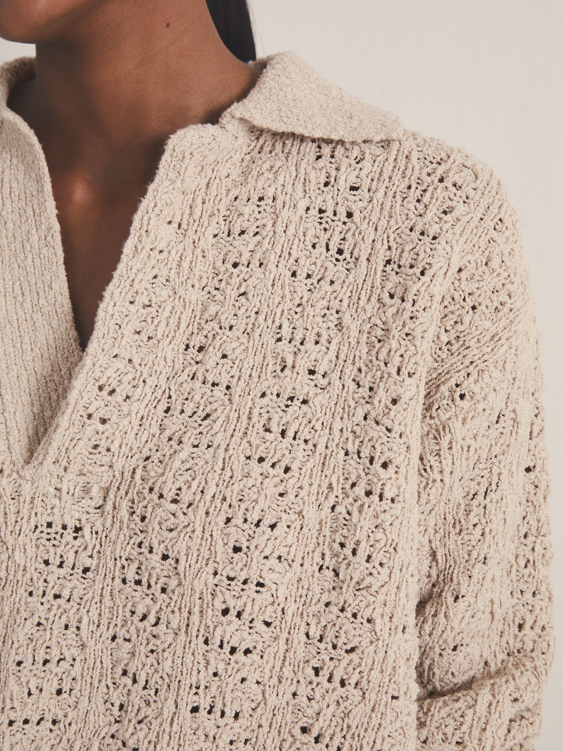 Reiss | Les 100 Ciels Bouclé Jumper in Grey - Image 4 of 7