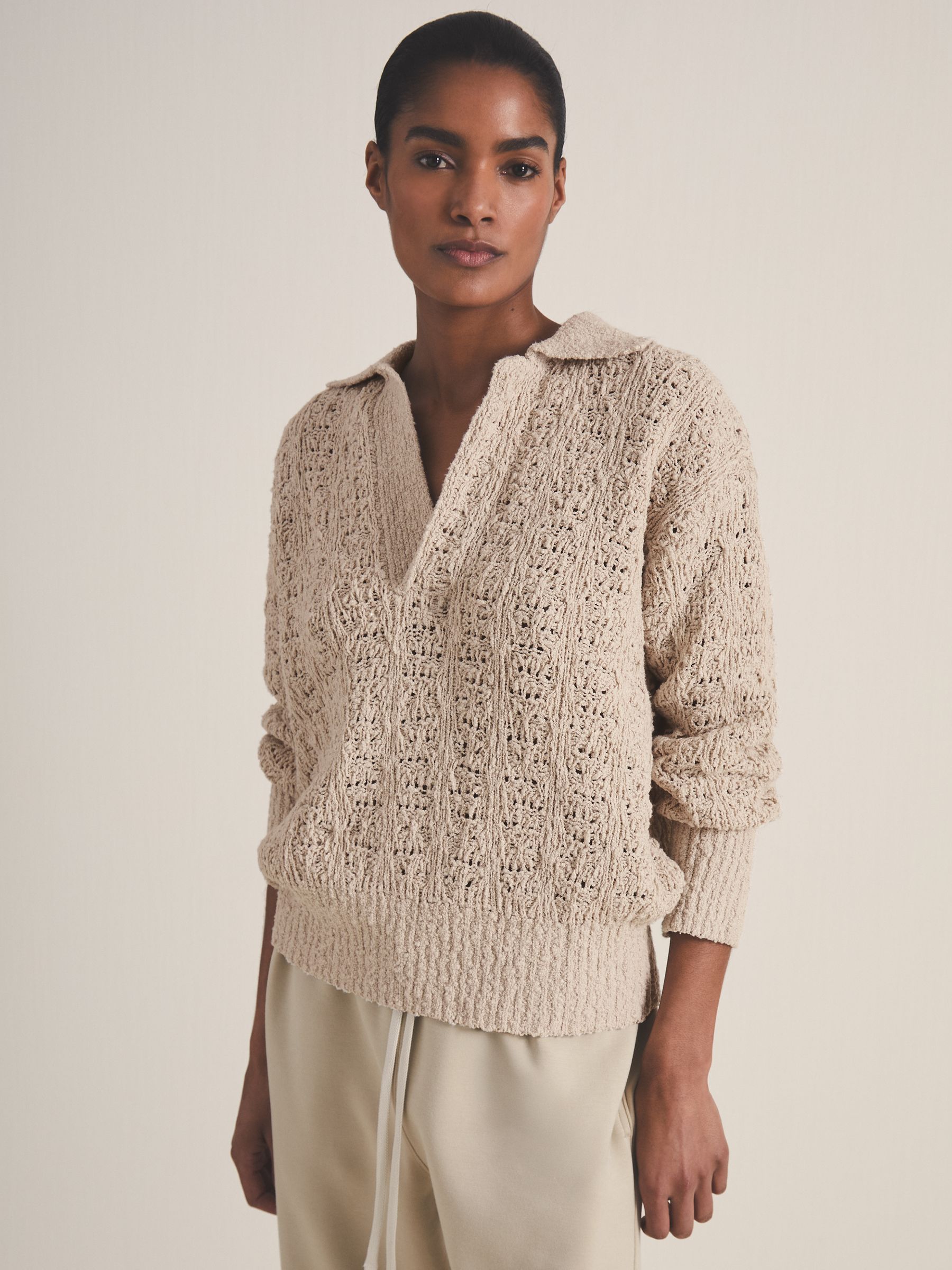 Reiss | Les 100 Ciels Bouclé Jumper in Grey - Image 6 of 7