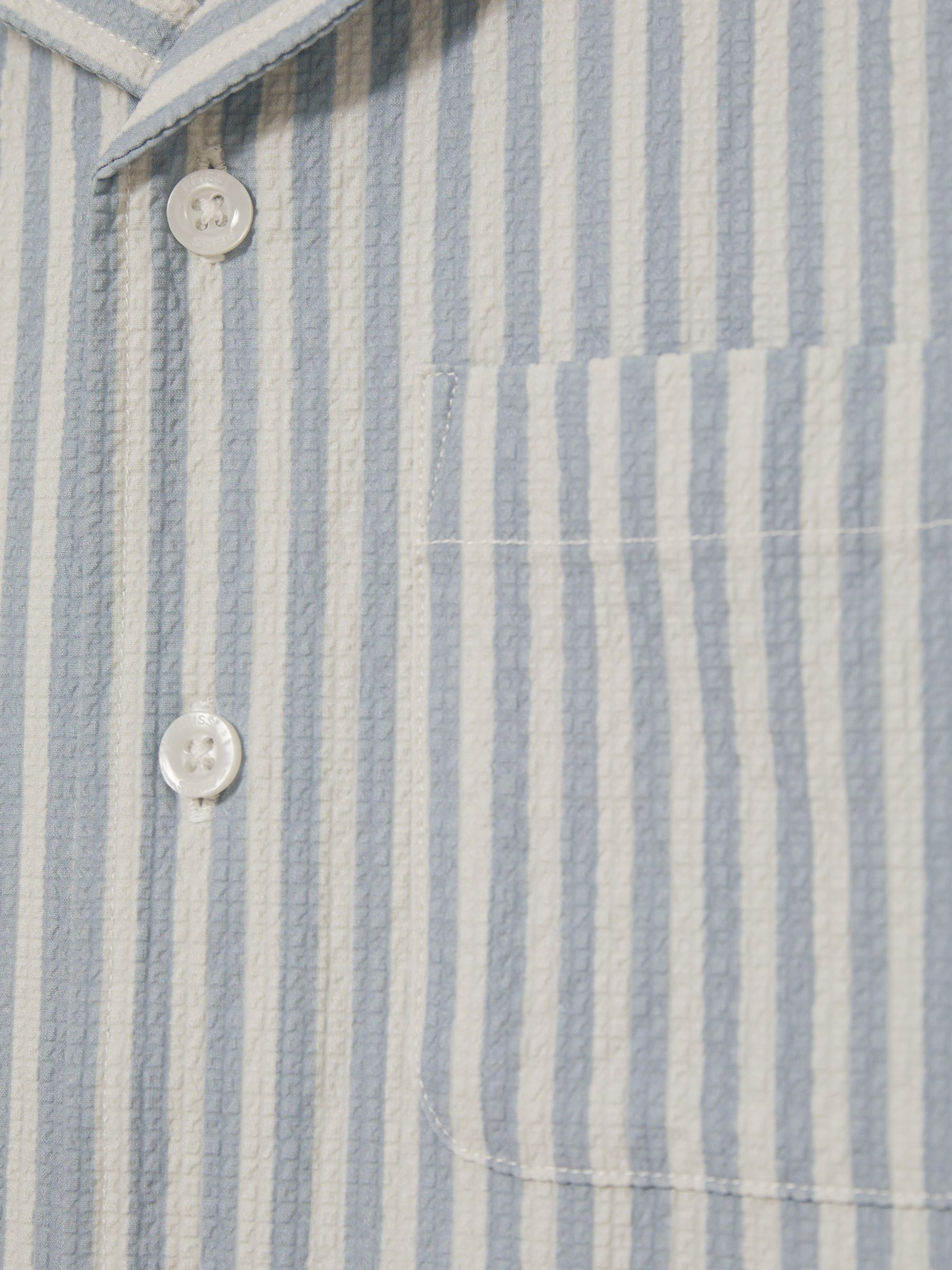 Seersucker Striped Shirt in Soft Blue/White - Image 4 of 4