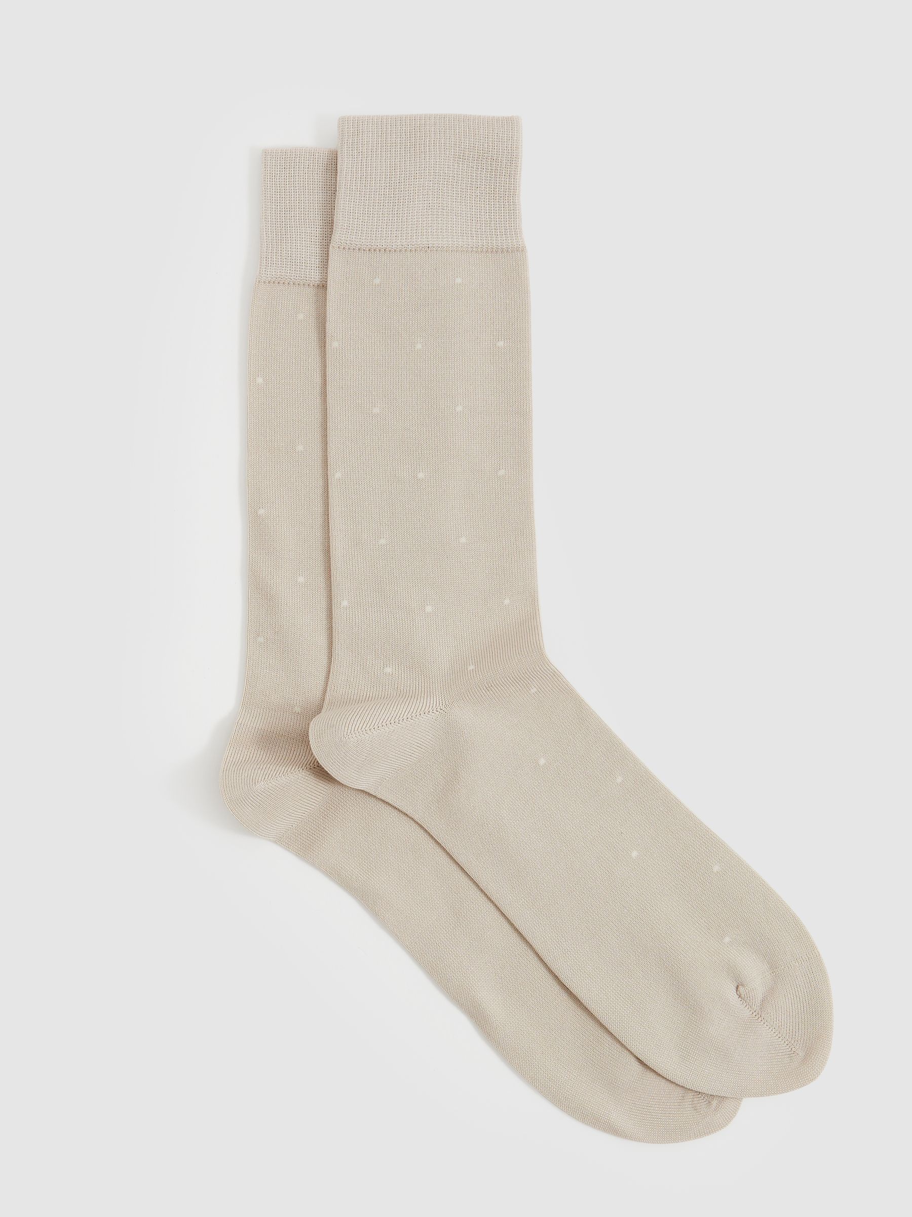 Polka Dot Socks in Taupe - Image 1 of 3