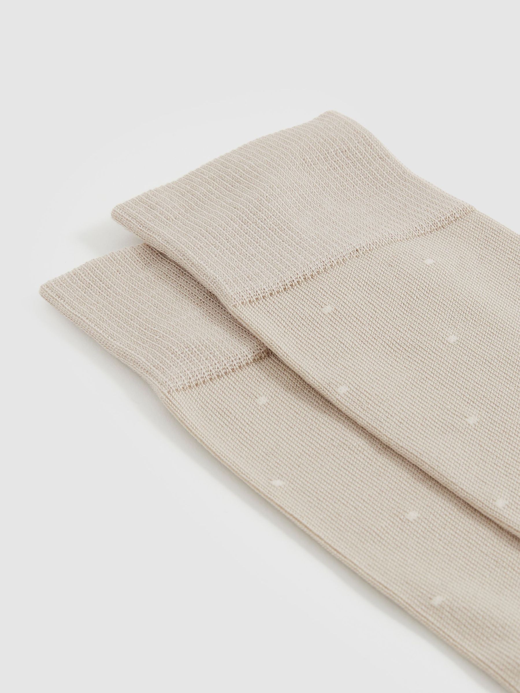 Polka Dot Socks in Taupe - Image 2 of 3