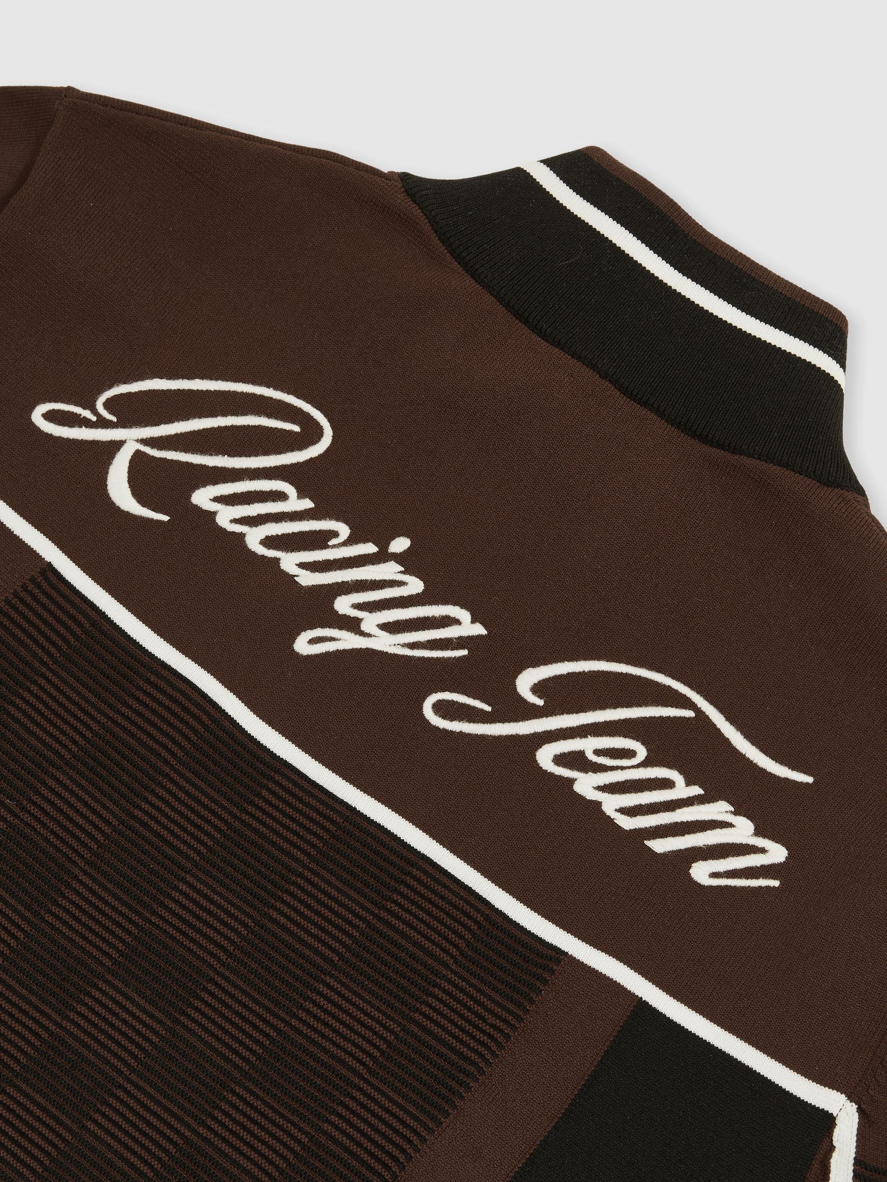McLaren F1 Team Half-Zip Crop Top in Chocolate Brown - Image 10 of 10