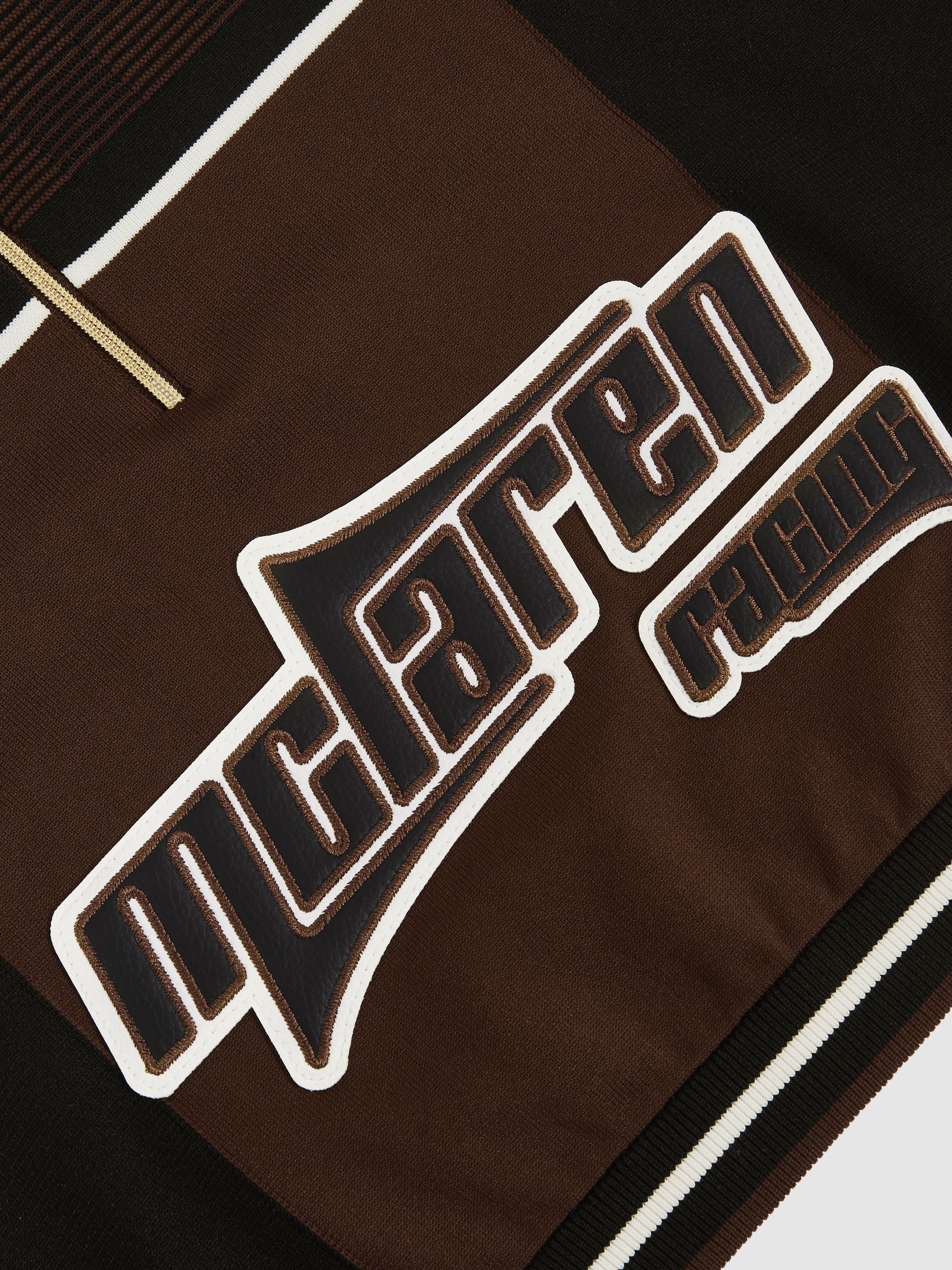 McLaren F1 Team Half-Zip Crop Top in Chocolate Brown - Image 8 of 10