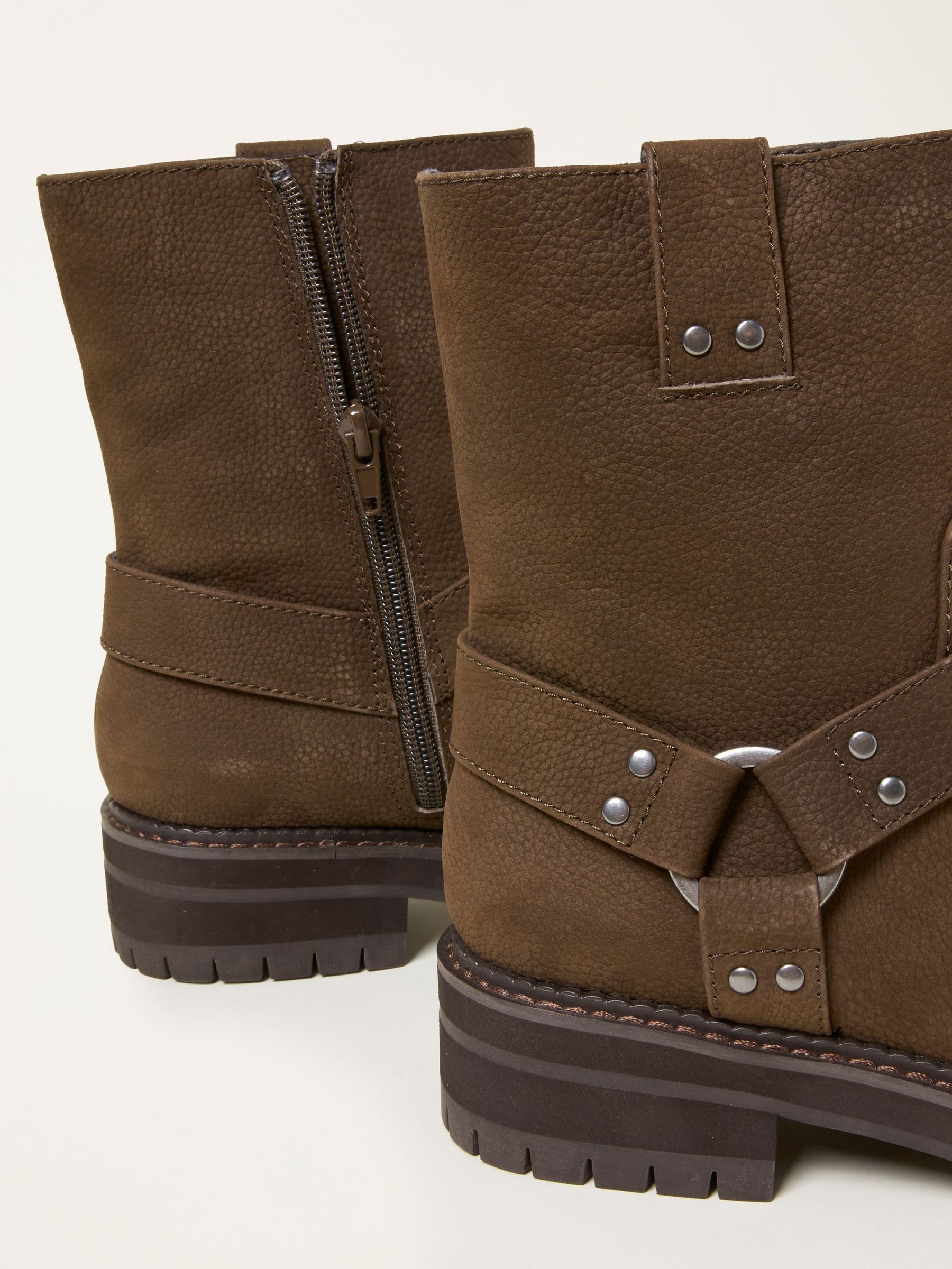 Leah Chocolate Brown Biker Boot - Image 3 of 3