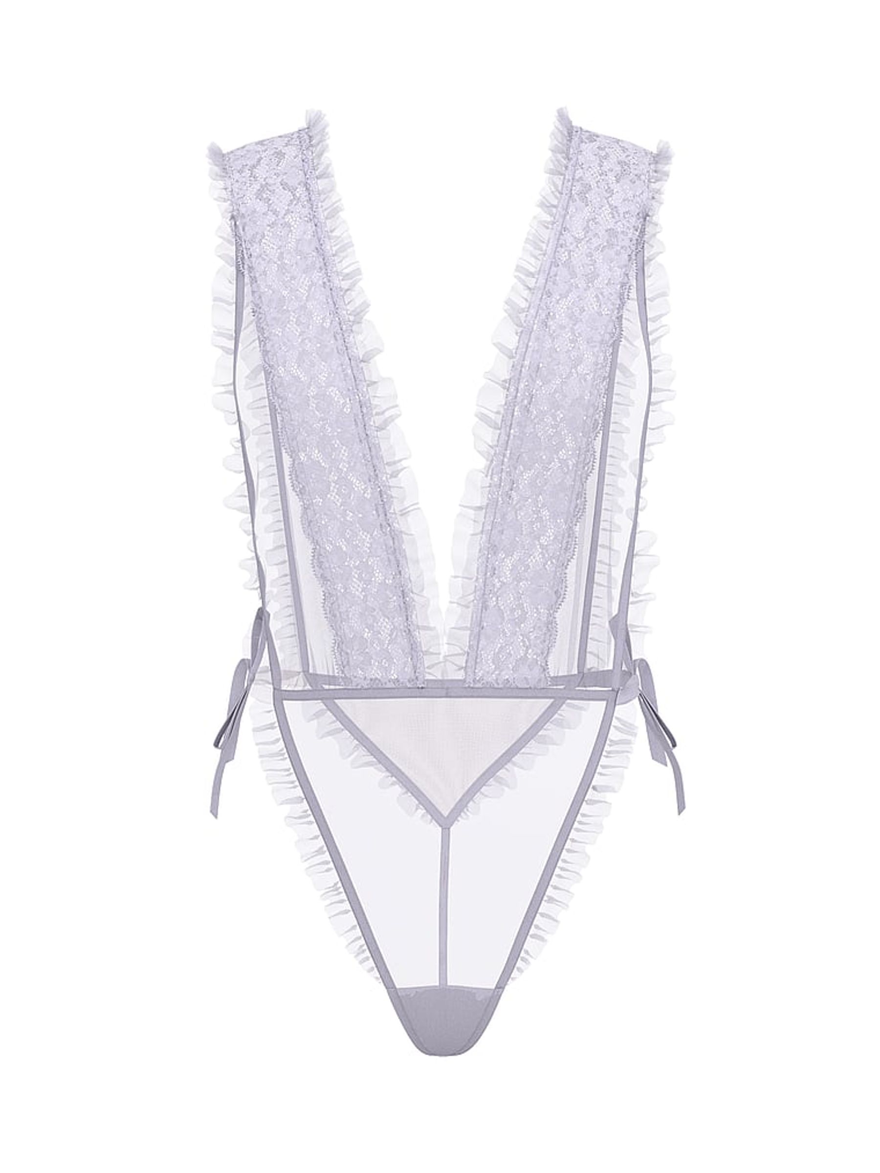 Feather Purple Lace Sheer Bodysuit - Image 3 of 3