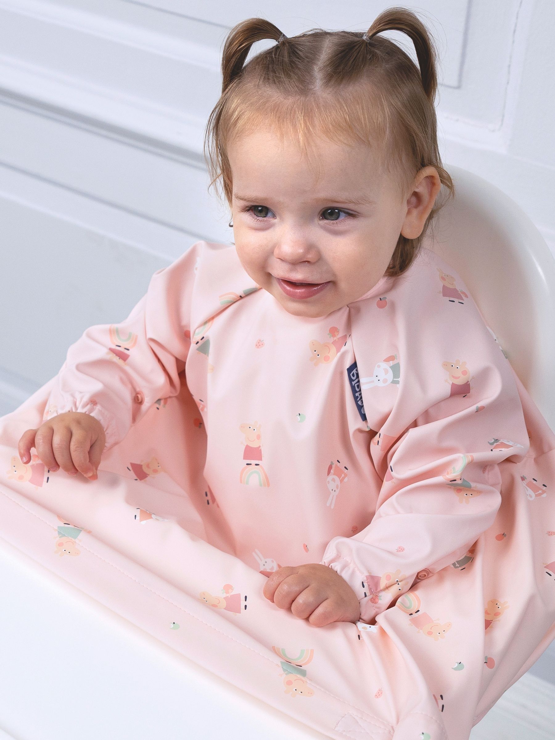 Bibado Pink Coverall Weaning Bib - Peppa Pig - Image 1 of 6