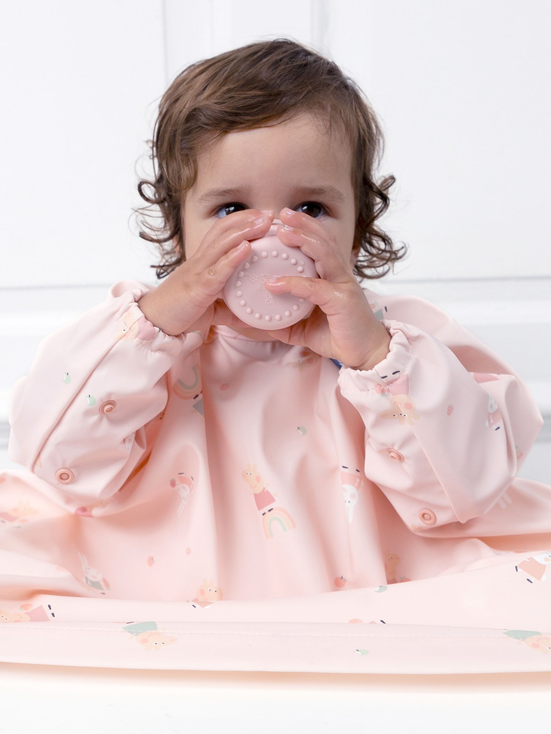 Bibado Pink Coverall Weaning Bib - Peppa Pig - Image 2 of 6