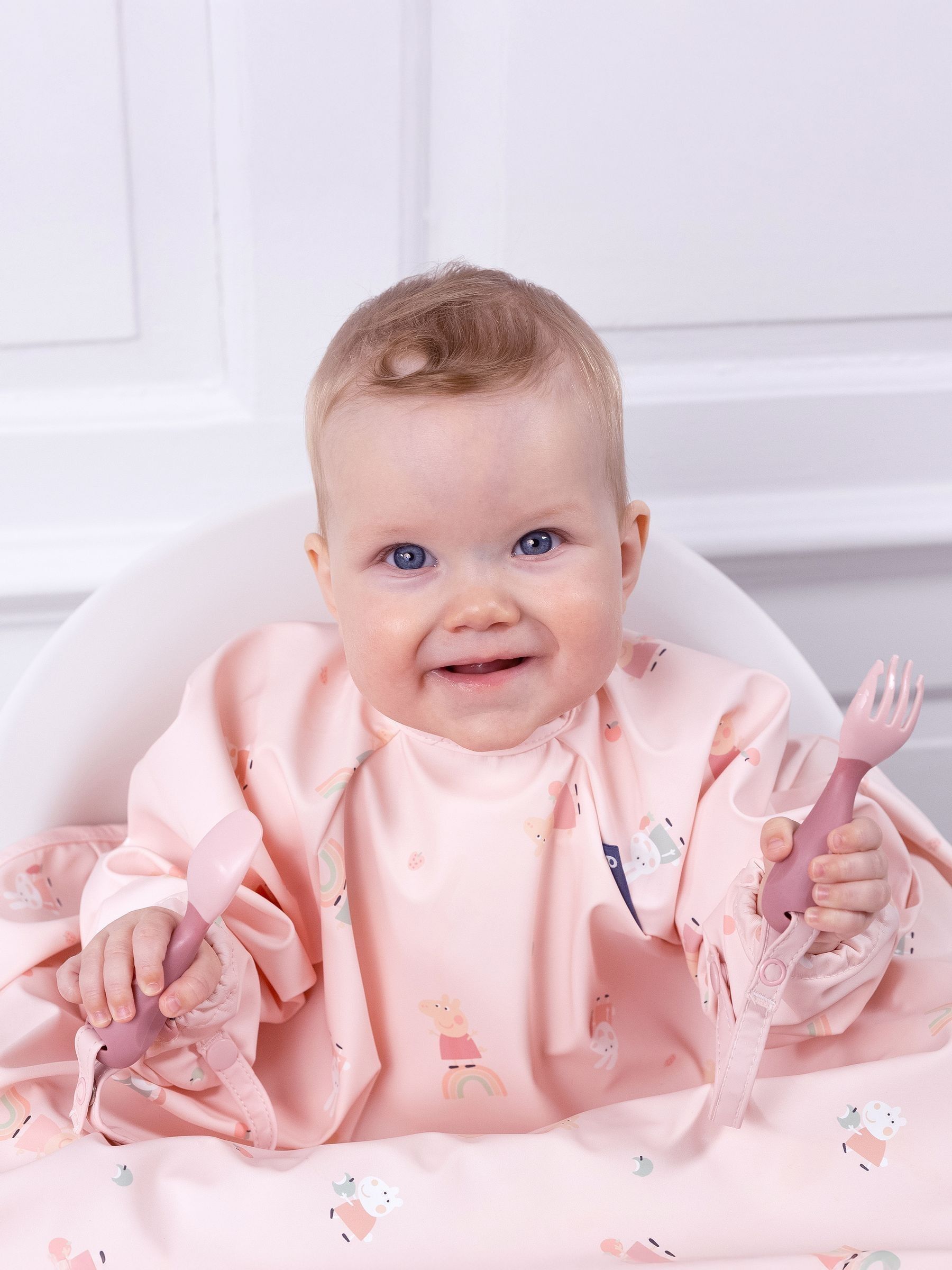 Bibado Pink Coverall Weaning Bib - Peppa Pig - Image 4 of 6