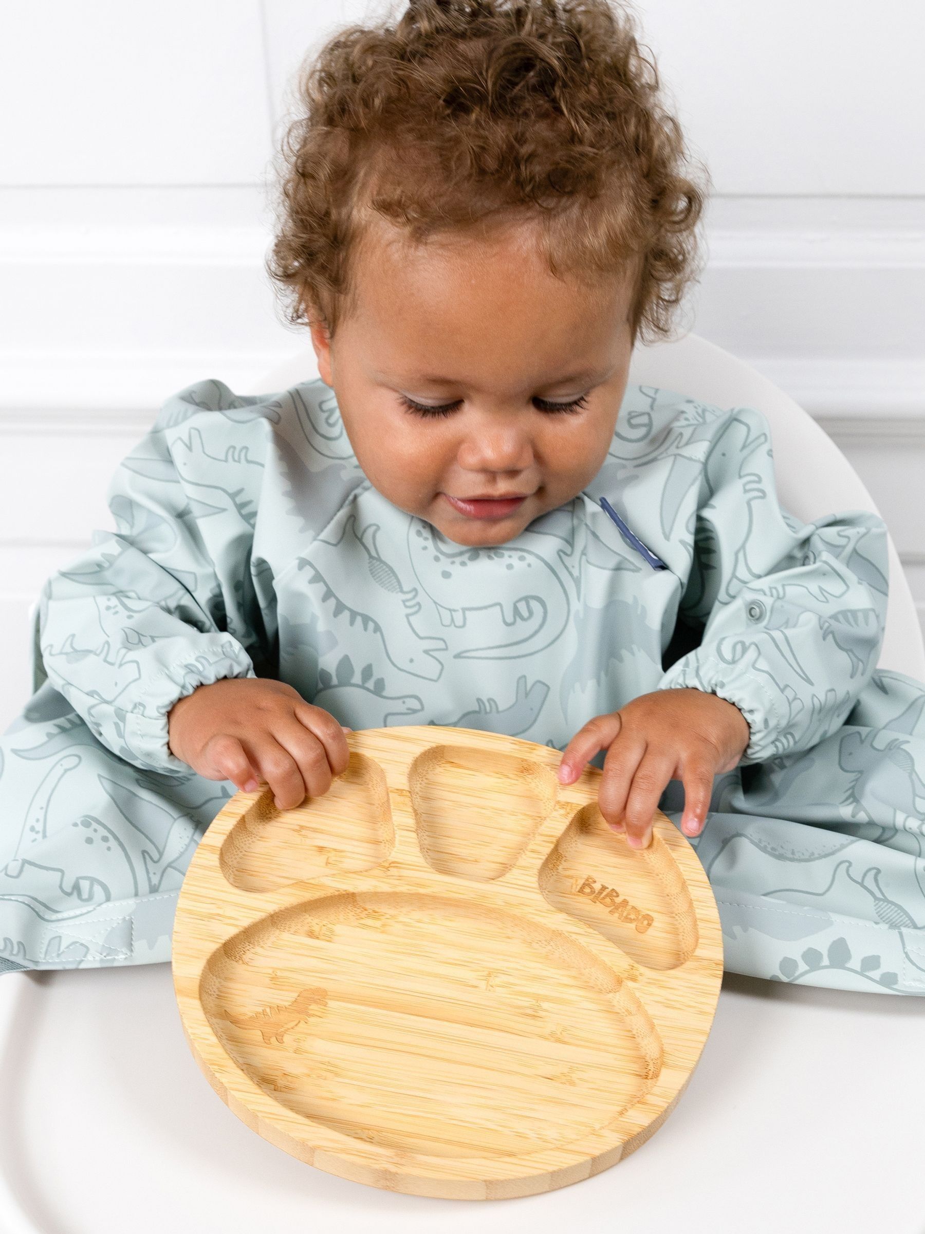 Bibado Mist Bamboo Viscose Divider Plate - Dino Roar - Image 1 of 6