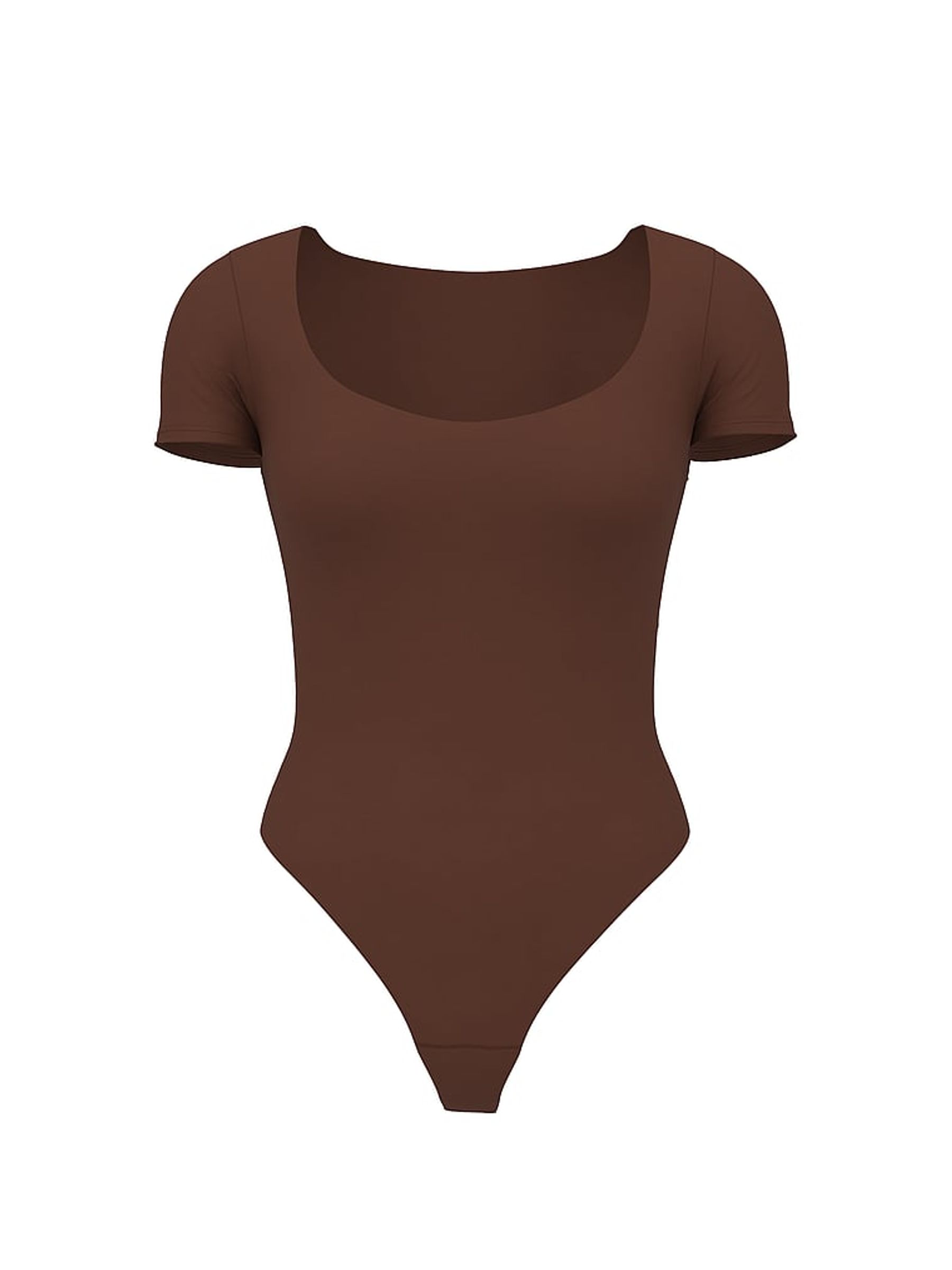 Ganache Brown FeatherSoft™Square Neck Bodysuit - Image 3 of 3