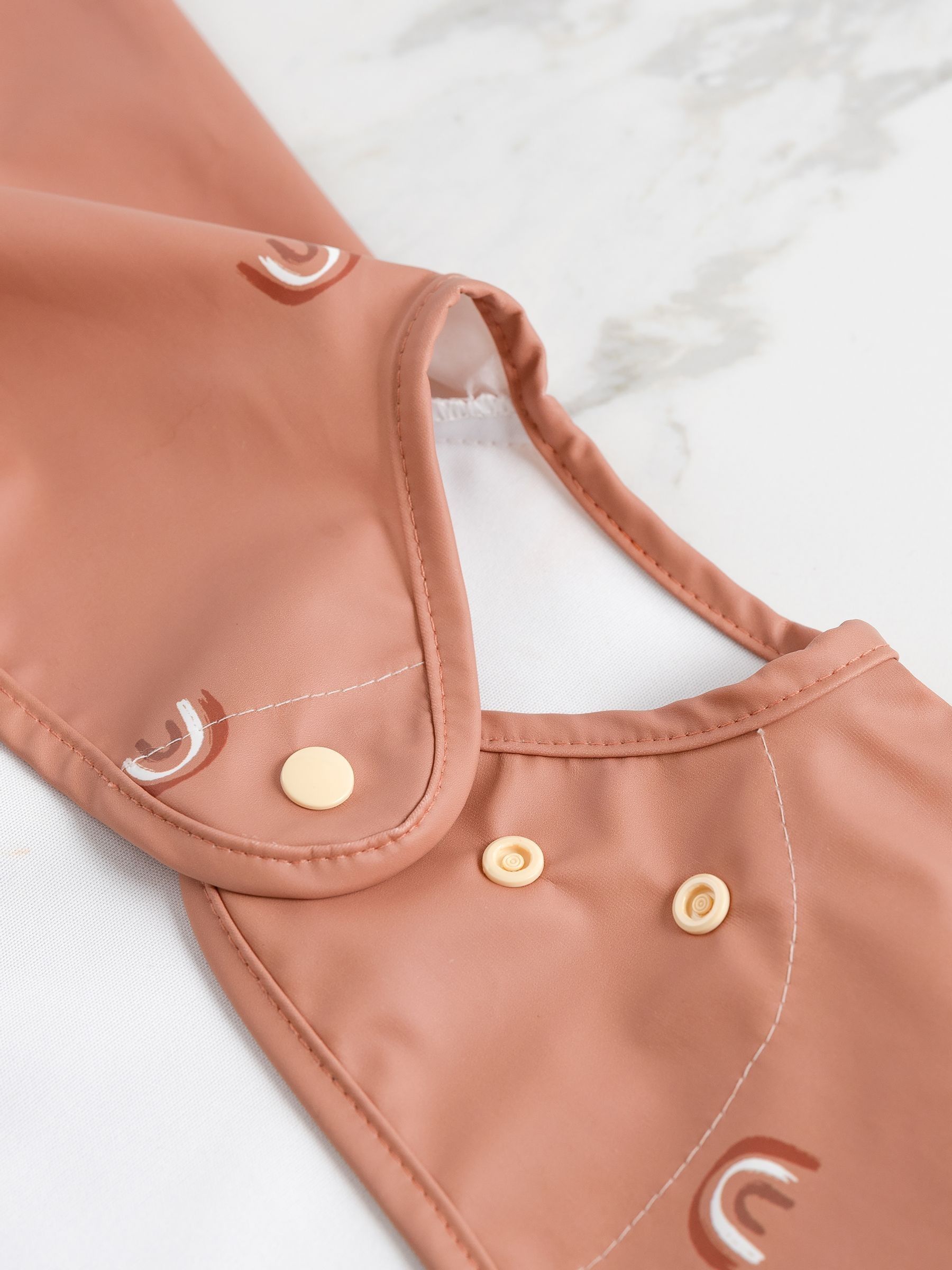 Bibado Terracotta Coverall Weaning Bib - Chasing Rainbows Bibs - Image 6 of 6