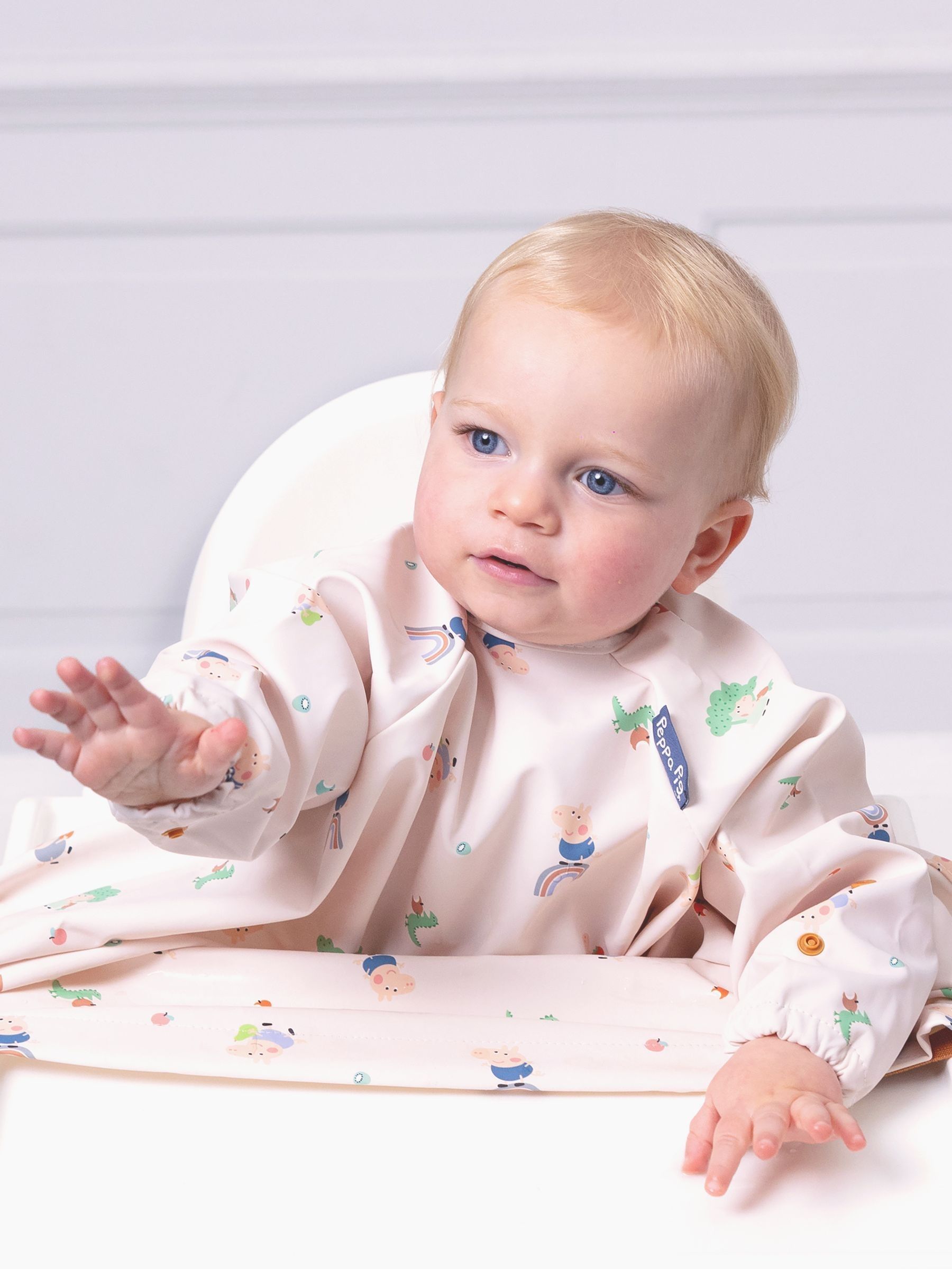 Bibado Beige Coverall Weaning Bib - George Pig Bibs - Image 1 of 6