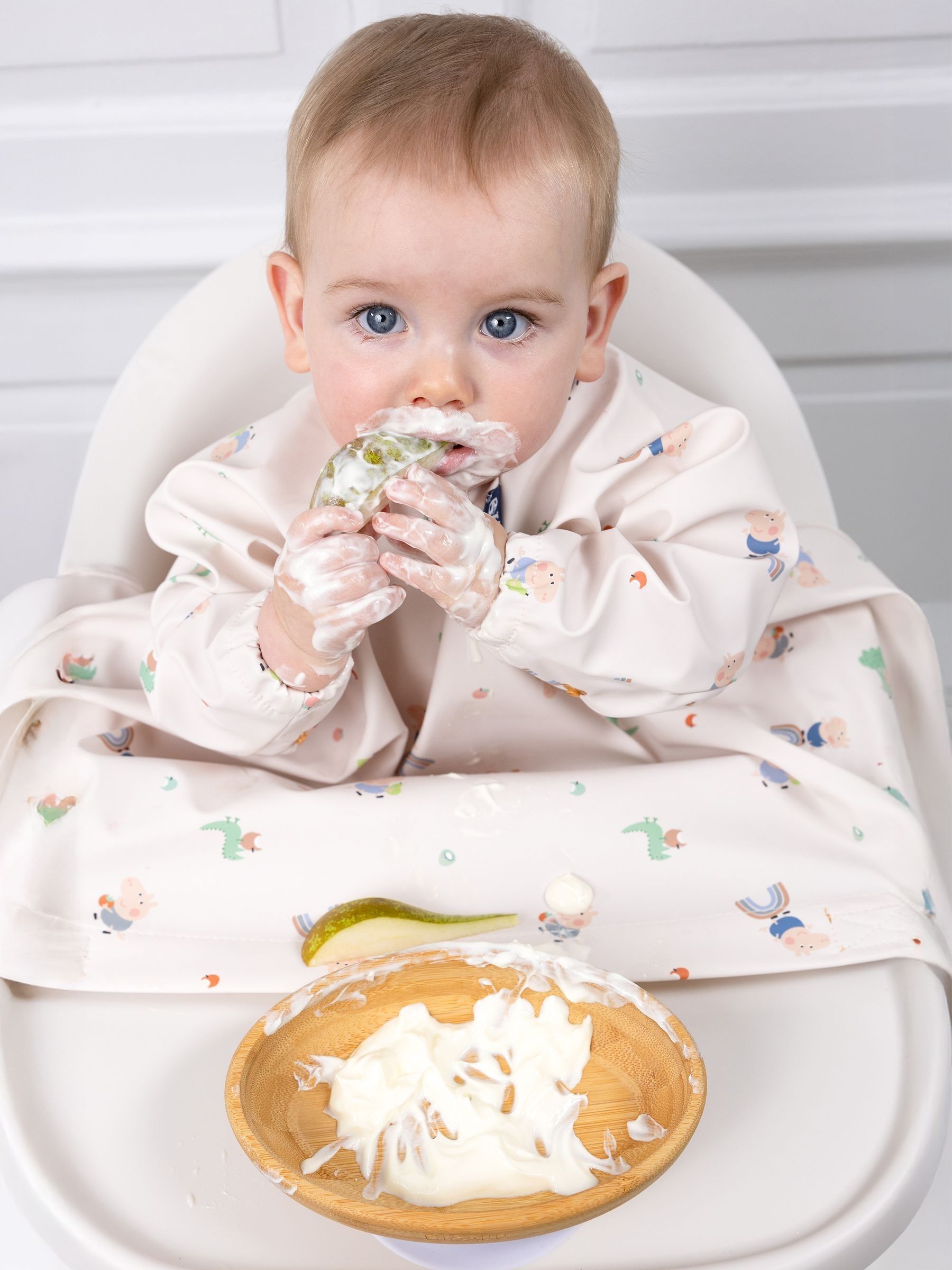 Bibado Beige Coverall Weaning Bib - George Pig Bibs - Image 2 of 6