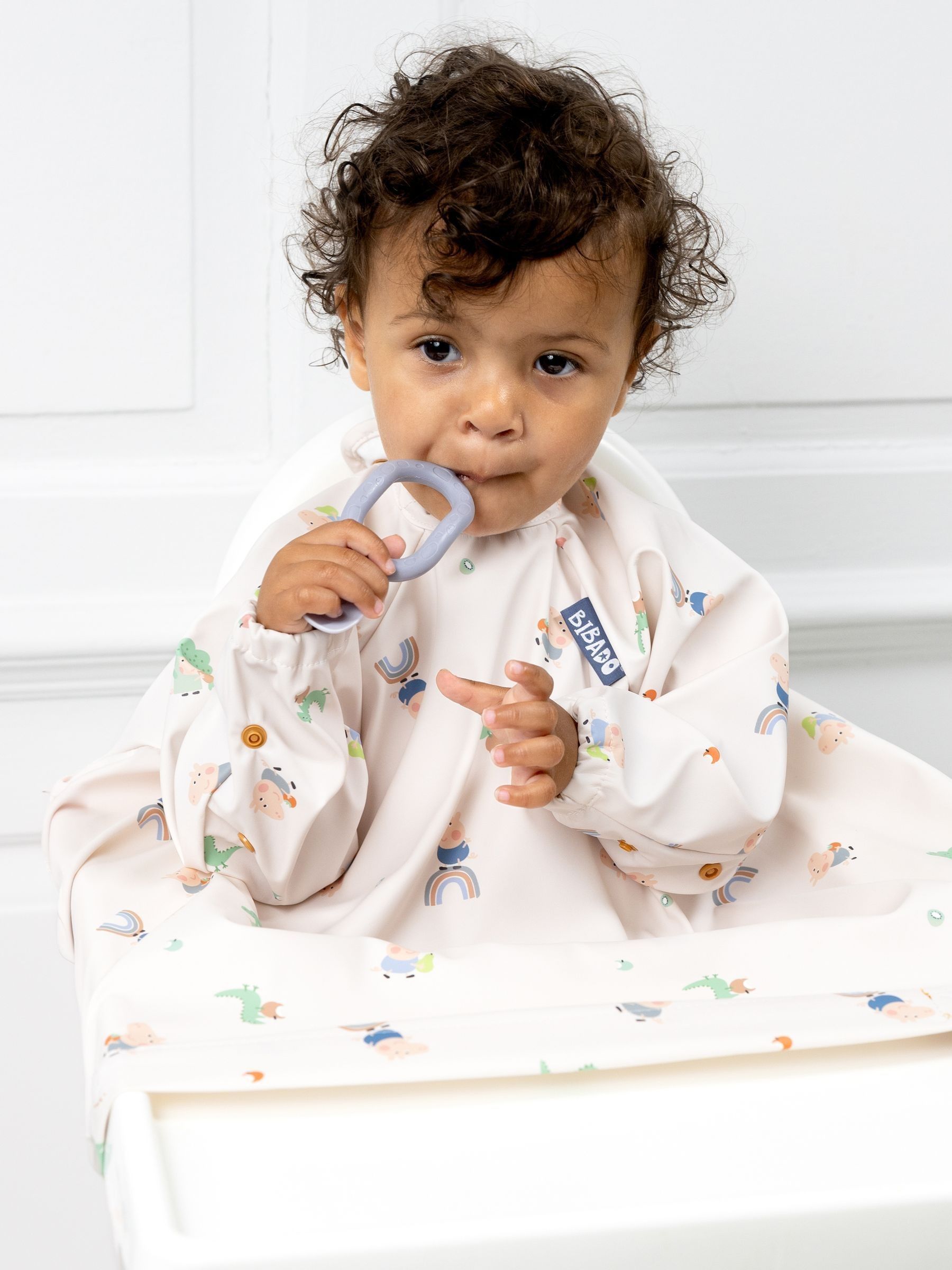 Bibado Beige Coverall Weaning Bib - George Pig Bibs - Image 4 of 6