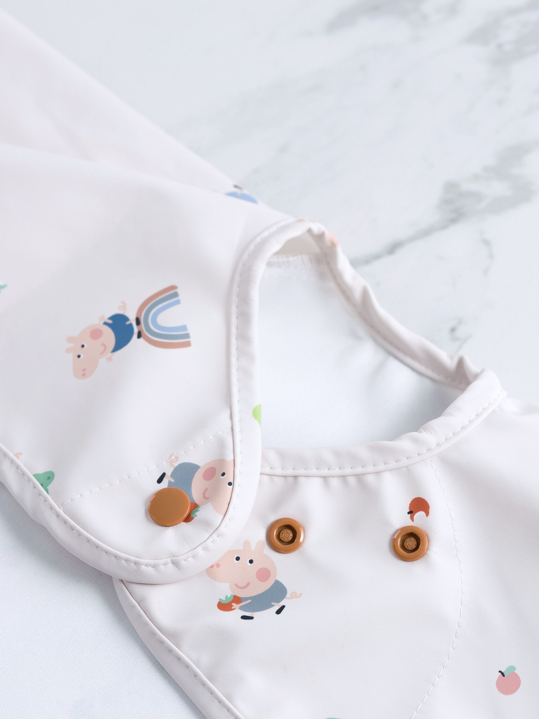 Bibado Beige Coverall Weaning Bib - George Pig Bibs - Image 6 of 6